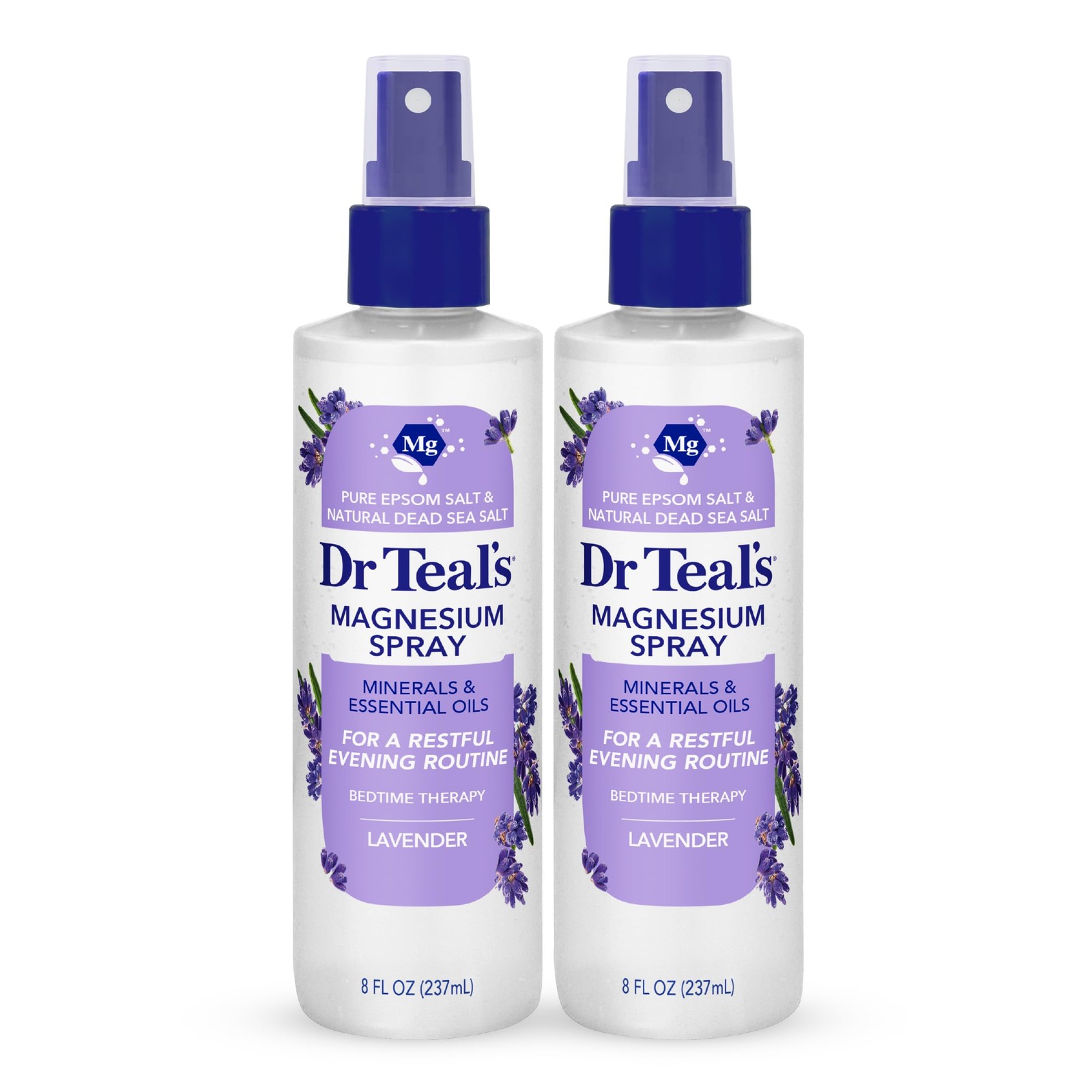 Magnesium Lavender Spray with Natural Dead Sea Salt, 8 fl oz (Pack of 2)