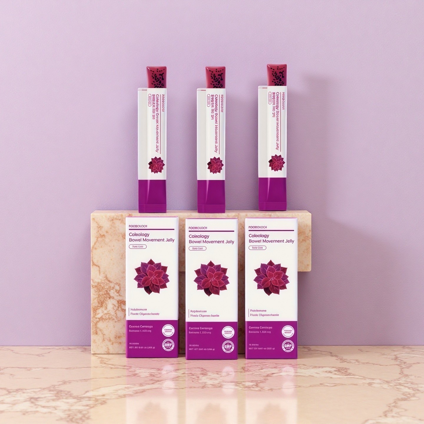 3PCS FOODOLOGY Coleology Bowel Movement Jelly (Grape & Prune) 10 Sticks NEW