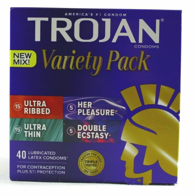 ✳️Trojan Pleasure Pack Variety Pack Lubricated Latex Condoms 40 Count EX 11/26✳️