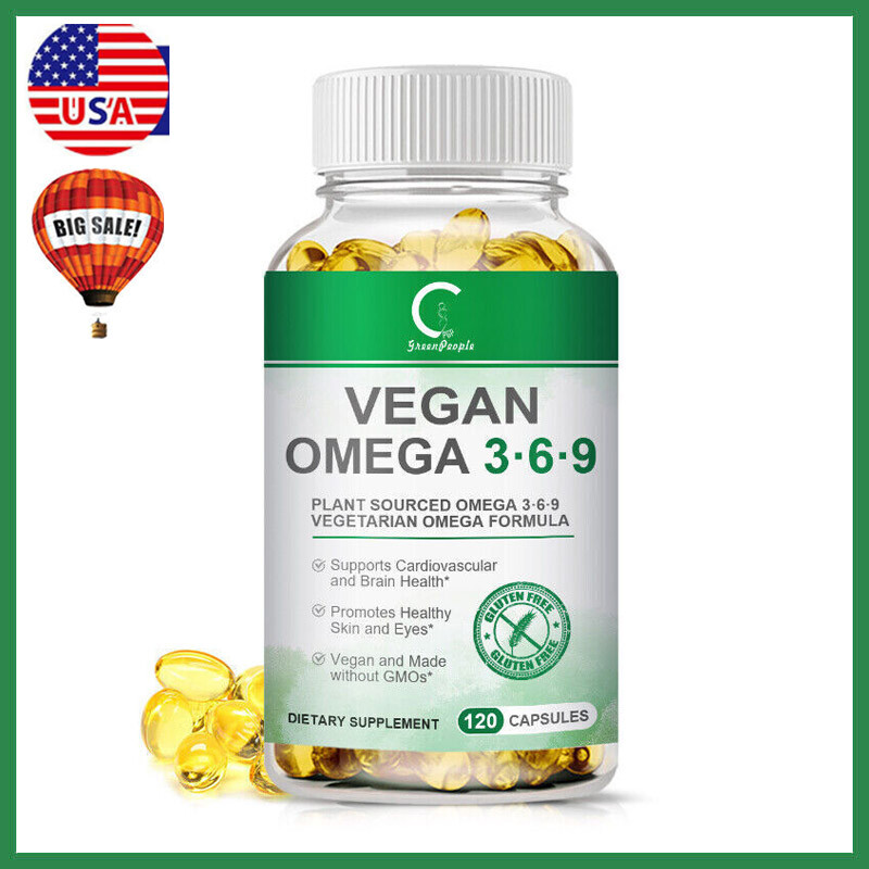 Omega 3 6 9 Vegan 120 Capsules 1360mg High Strength Fatty Acids Immune Support