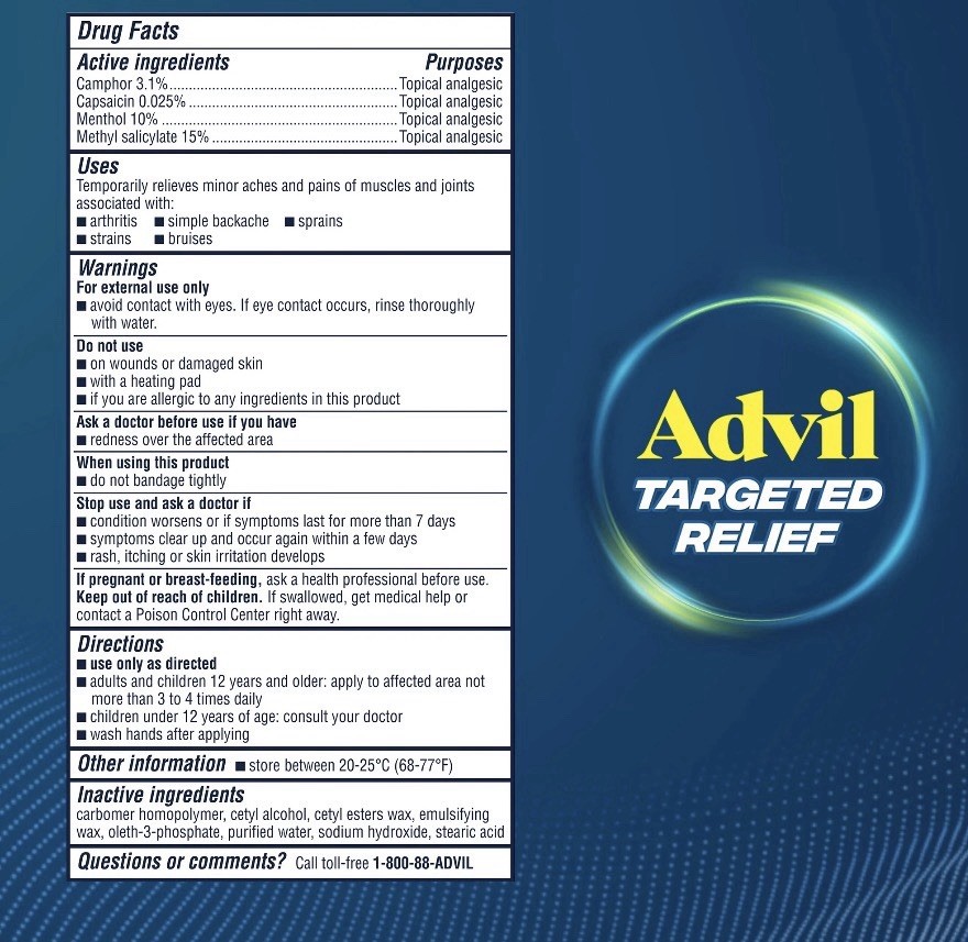 Advil Targeted Relief Fast Acting Pain RelievingCream – Up To 8 Hours, 2.3oz
