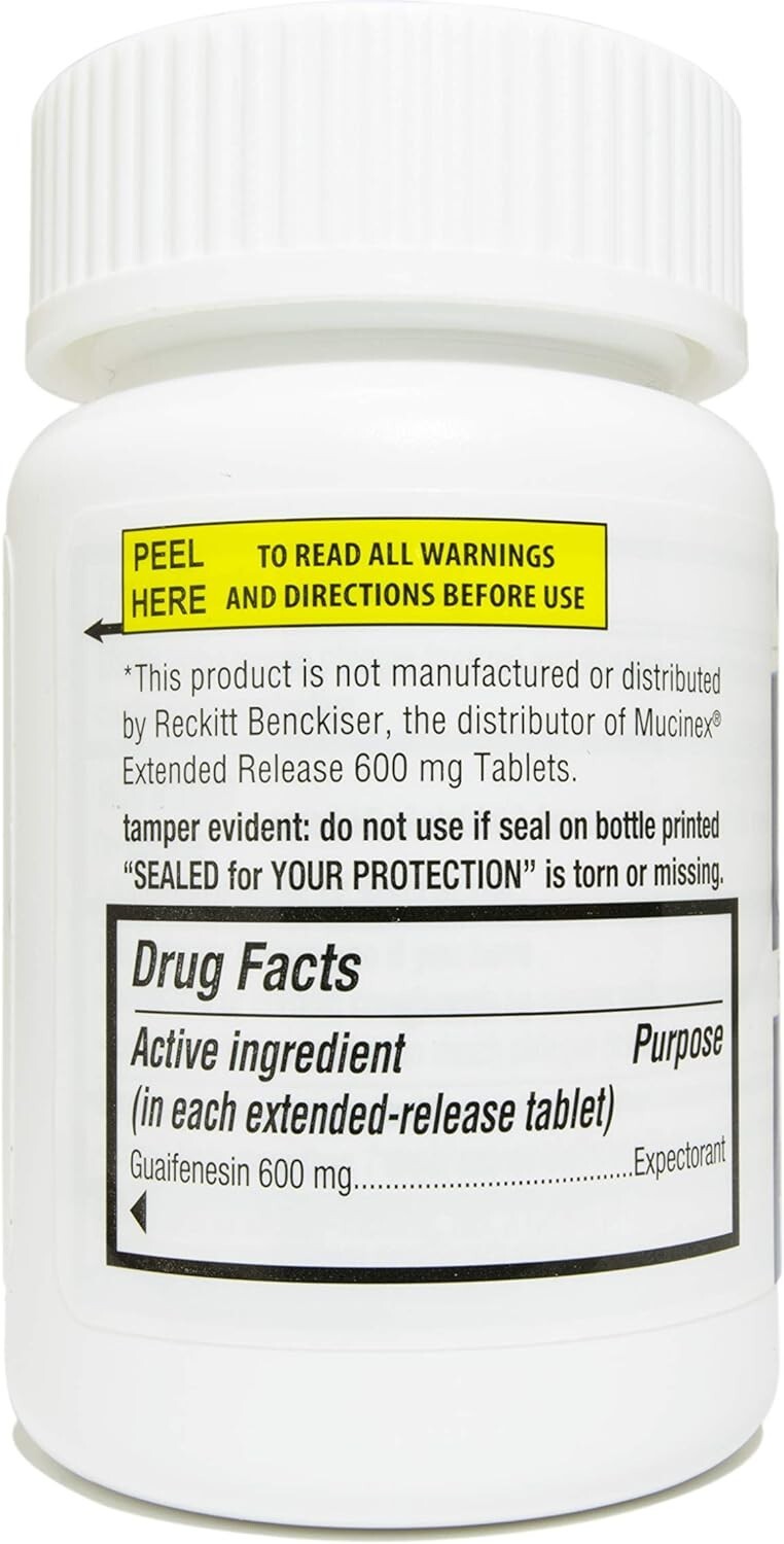 Chest Congestion Expectant with 600mg Guaifenesin – 12 Hour Relief, 100 Count