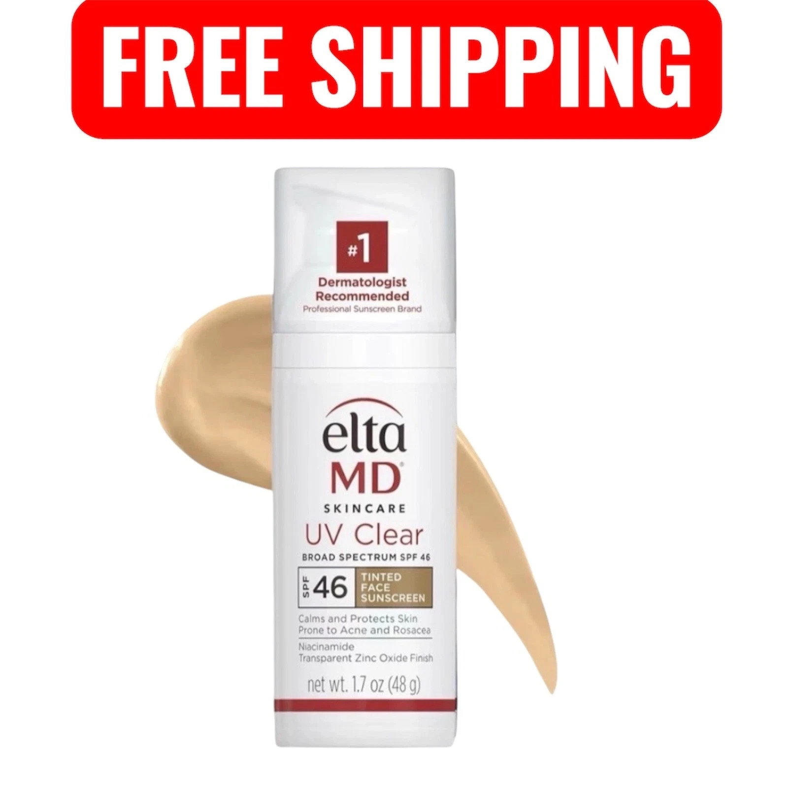 EltaMD UV Clear SPF 46 TINTED Facial Sunscreen 1.7 oz Broad Spectrum EXP 05/2027