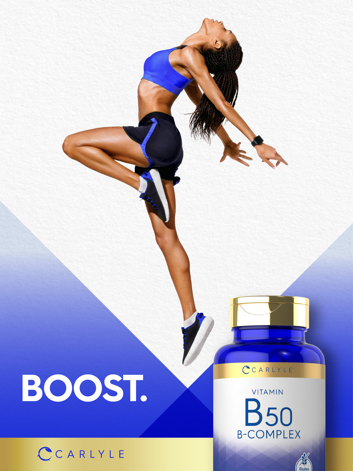 Vitamin B-50 Complex | 180 Caplets | Vegetarian, Non-GMO | by Carlyle