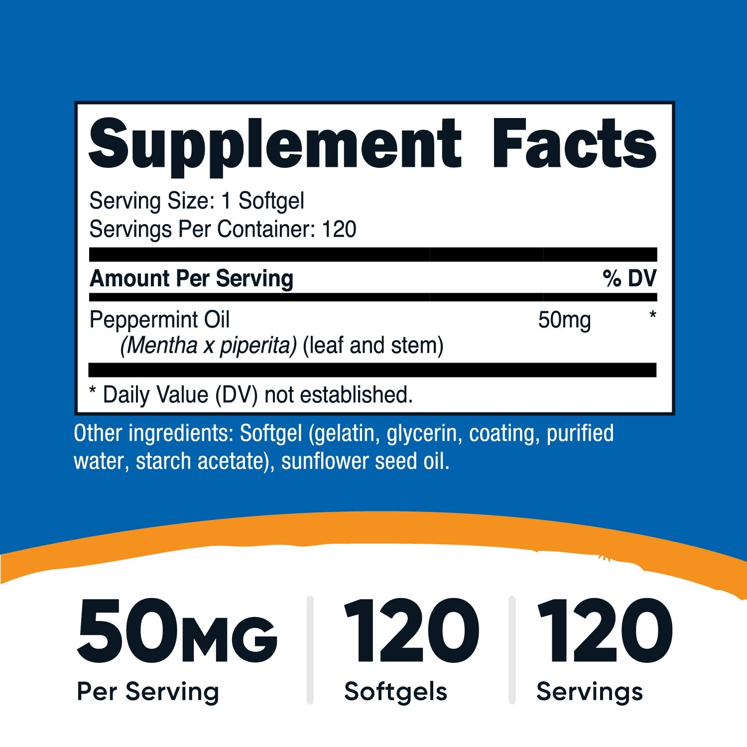 Nutricost Peppermint Oil Softgels (120 SFG) (50 MG) – Gluten Free & GMO Free
