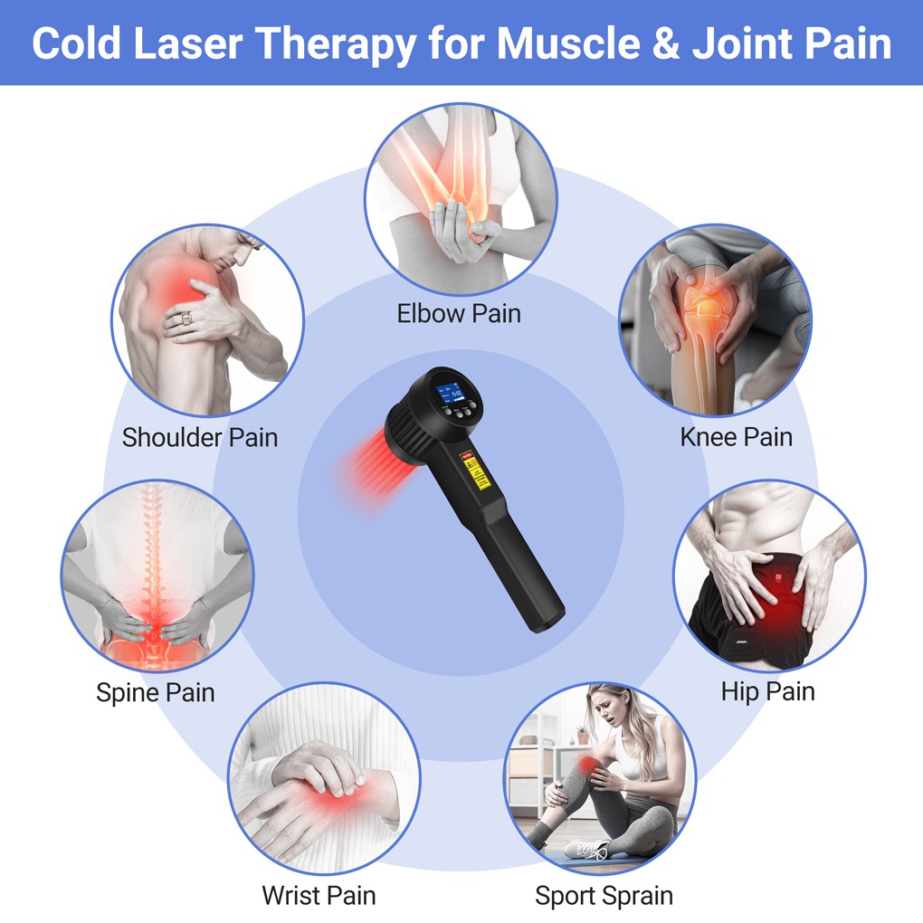 8W Class IV Cold Laser Therapy Device 808nm 905nm 25Diodes NIR Light Pain Relief