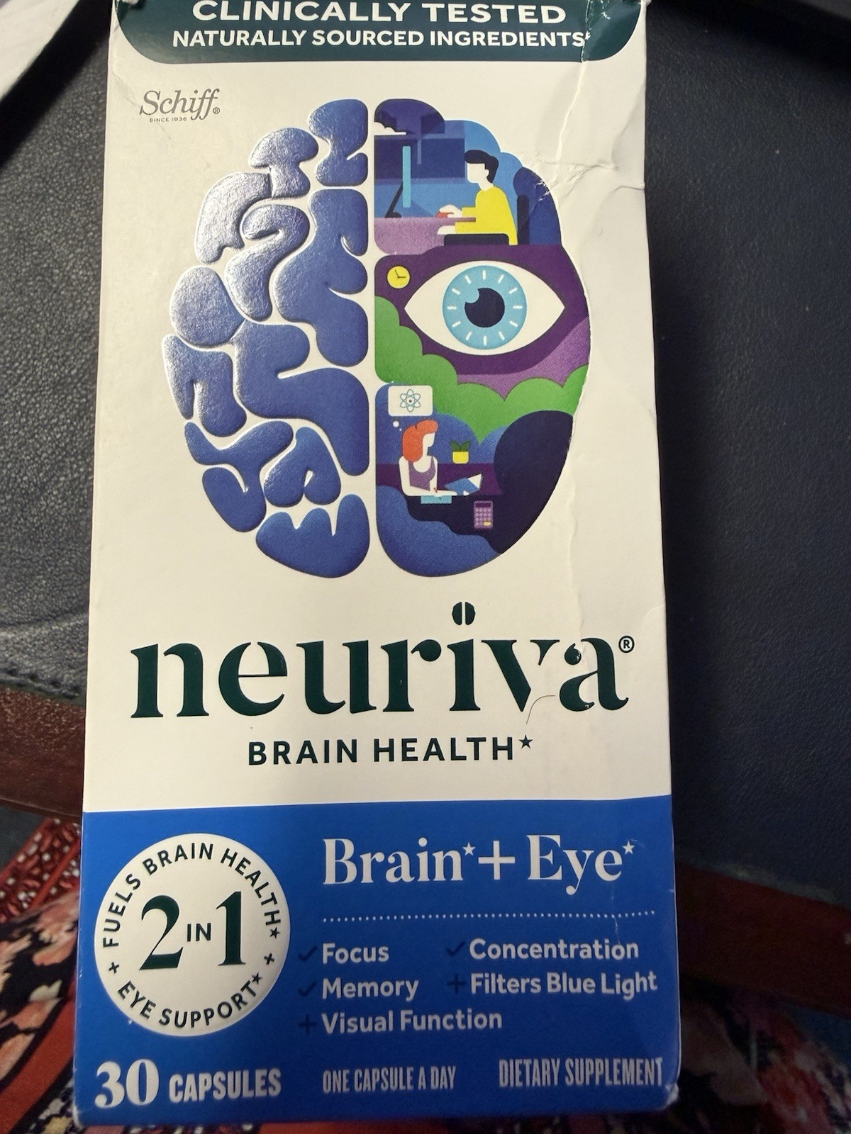 Neuriva Brain Health + Eye 30 Capsules Exp 2/28 Focus Memory Vision 🔥NEW🔥