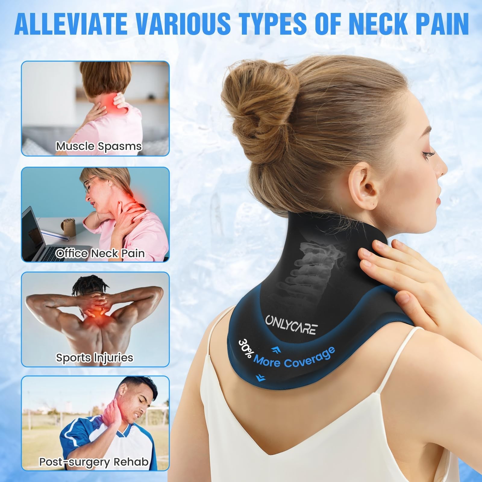 Neck Ice Pack Wrap – Reusable Hot & Cold Gel Compress for Pain Relief, Swelling,