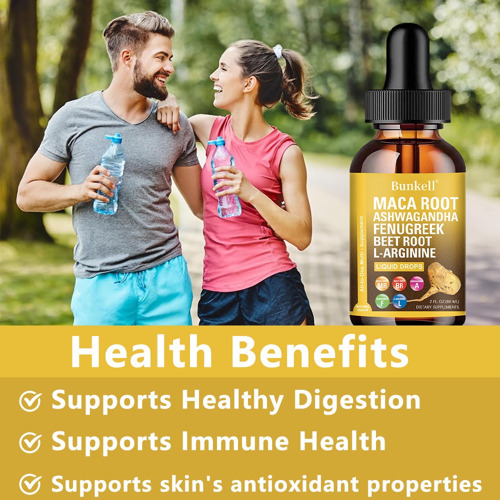 Maca Root Liquid Drops With Muscle Recovery Enhances Vitality And Immune Health