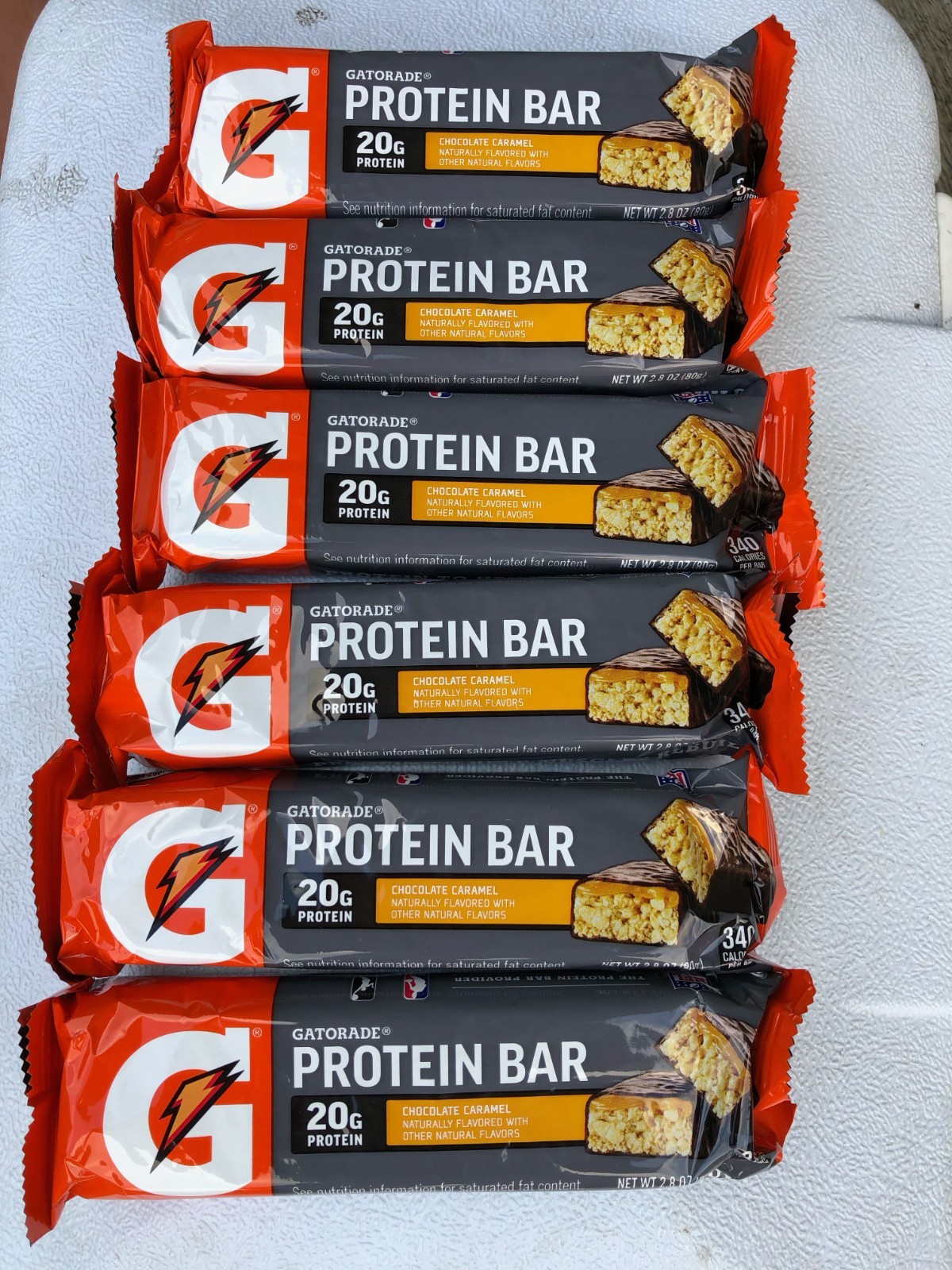 Gatorade Whey Protein Bars Chocolate Caramel 20g Protein 6 Count