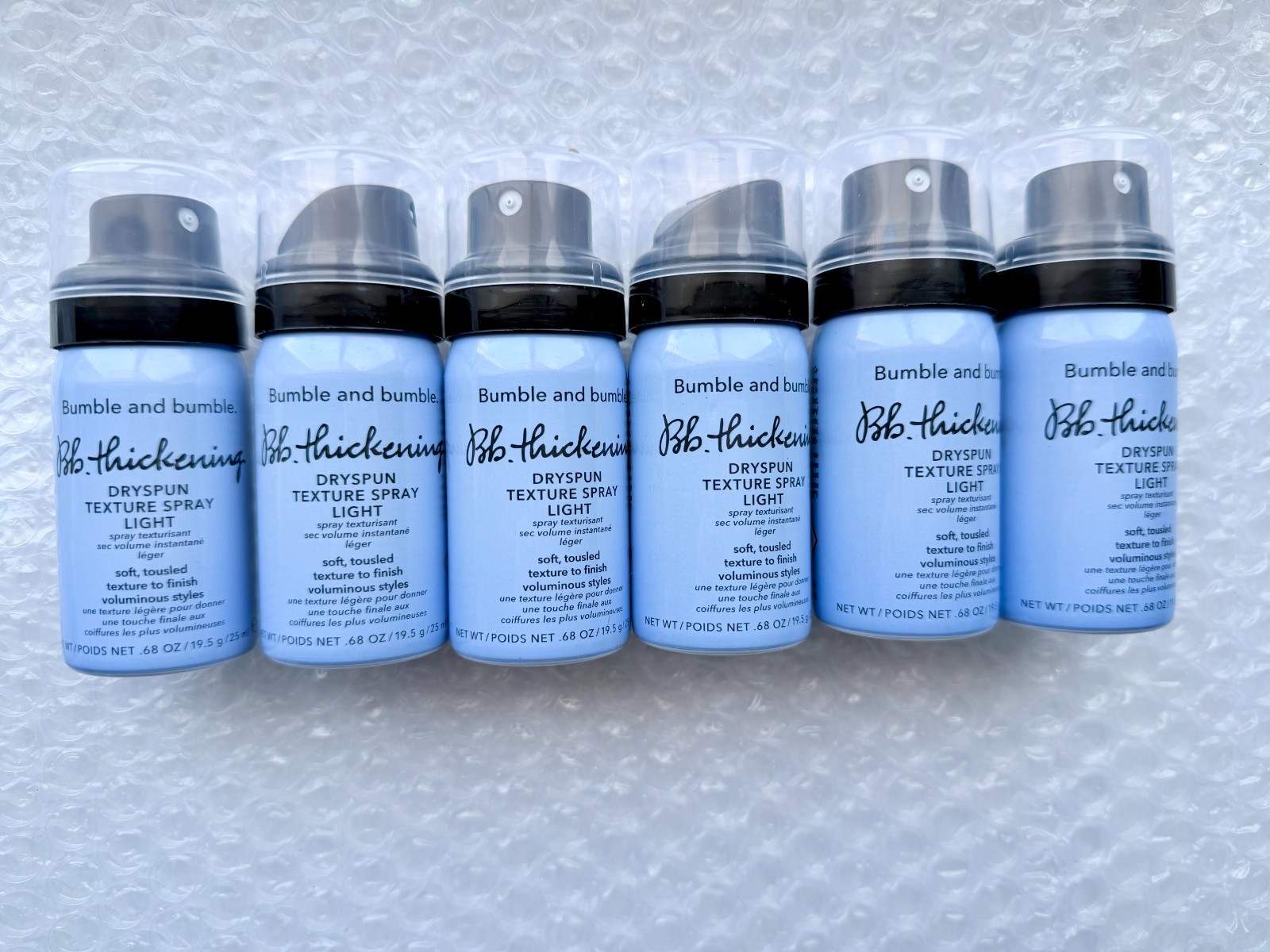 6 x Bumble & Bumble BB. Thickening Dryspun Texture Spray Light .68oz / 25ml Each