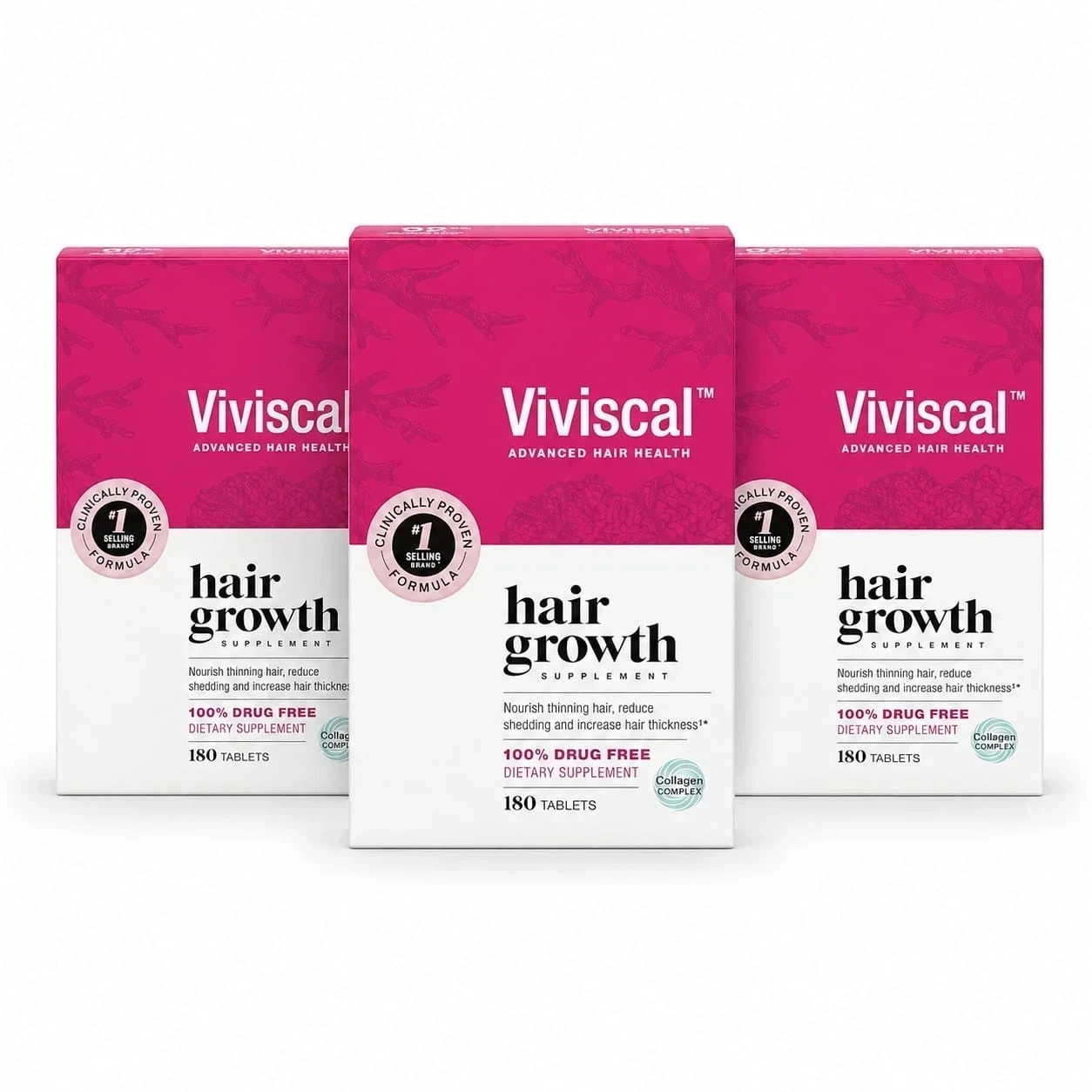 Pack of 3 Viviscal Professional Hair Growth Supplement Women 180 Tablets