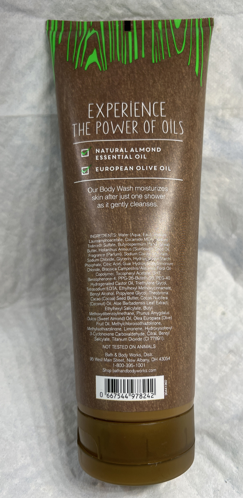 Bath & Body Works ALMOND & VANILLA Olive Oil Body Wash 10 fl. oz/296 mL, NEW