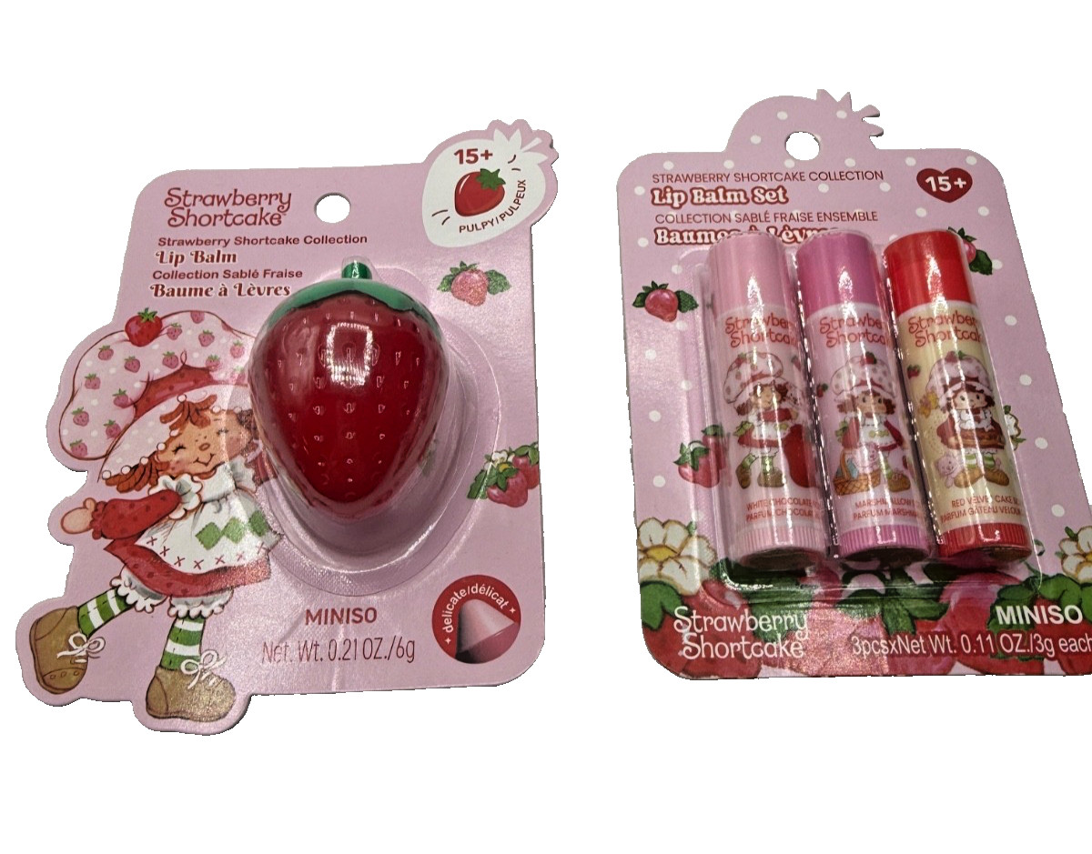 Miniso Strawberry Shortcake Collection Lip Balm Sets