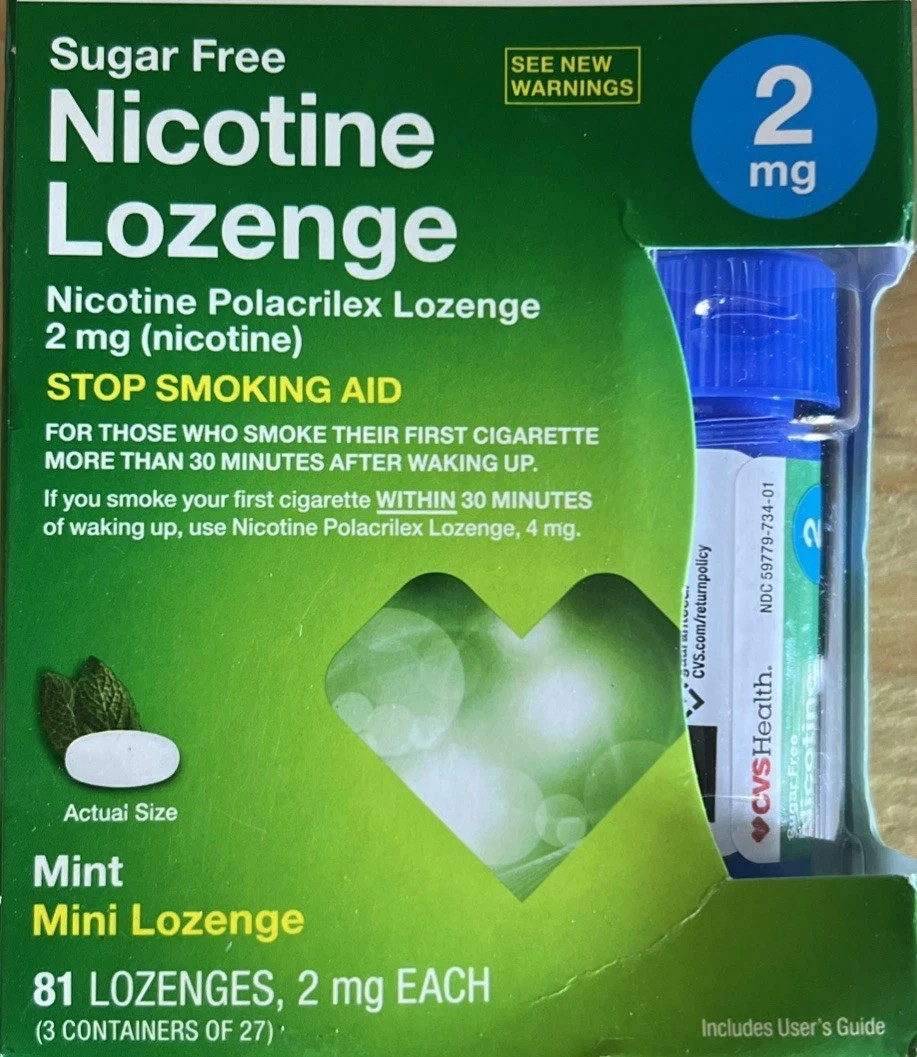 Sugar Free Nicotine Mini Lozenge 2mg 81pcs Mint Flavor New – Open Box – READ