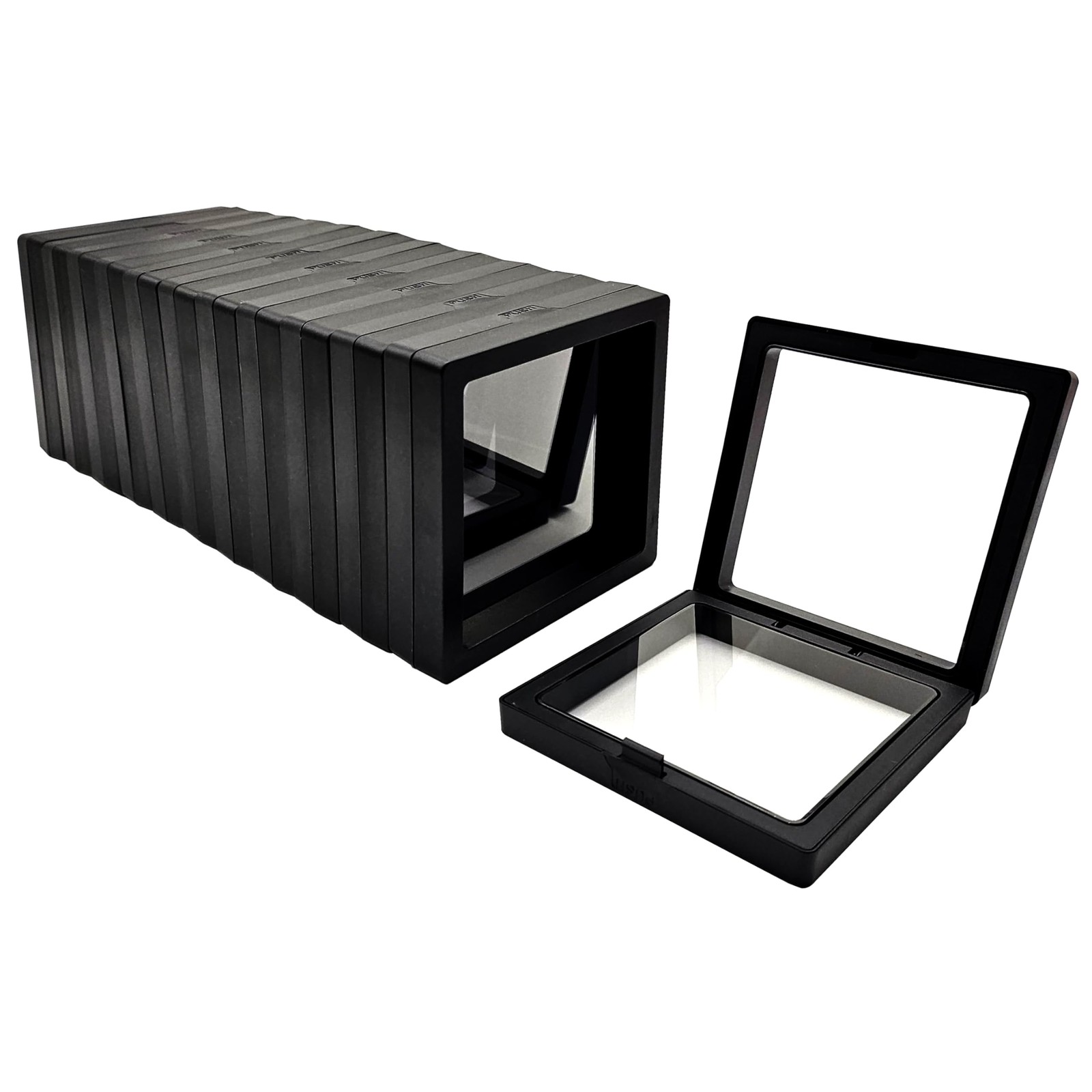 ailison 12PCS 3D Floating Frame Display Stand, Jewelry 3.54 * 3.54, Black