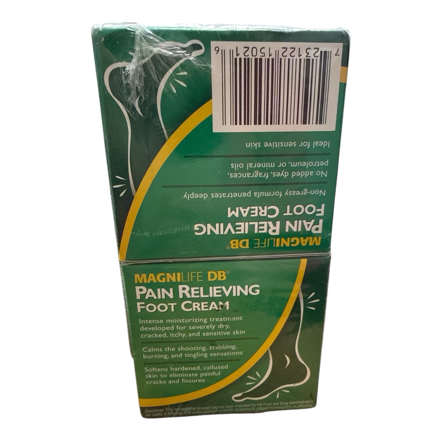 2 Pk Magnilife DB Pain Relieving Foot Cream Homeopathic Moisturizing 4 oz