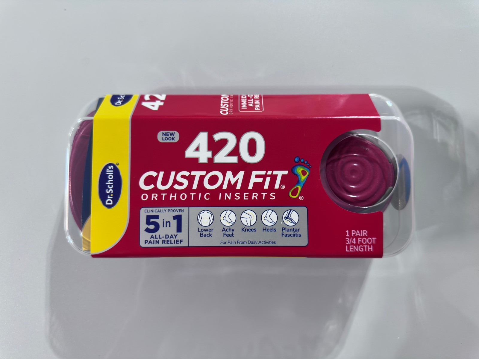 Dr. Scholl’s CF420 Custom Fit Orthotics 3/4 Length Arch Support New Sealed