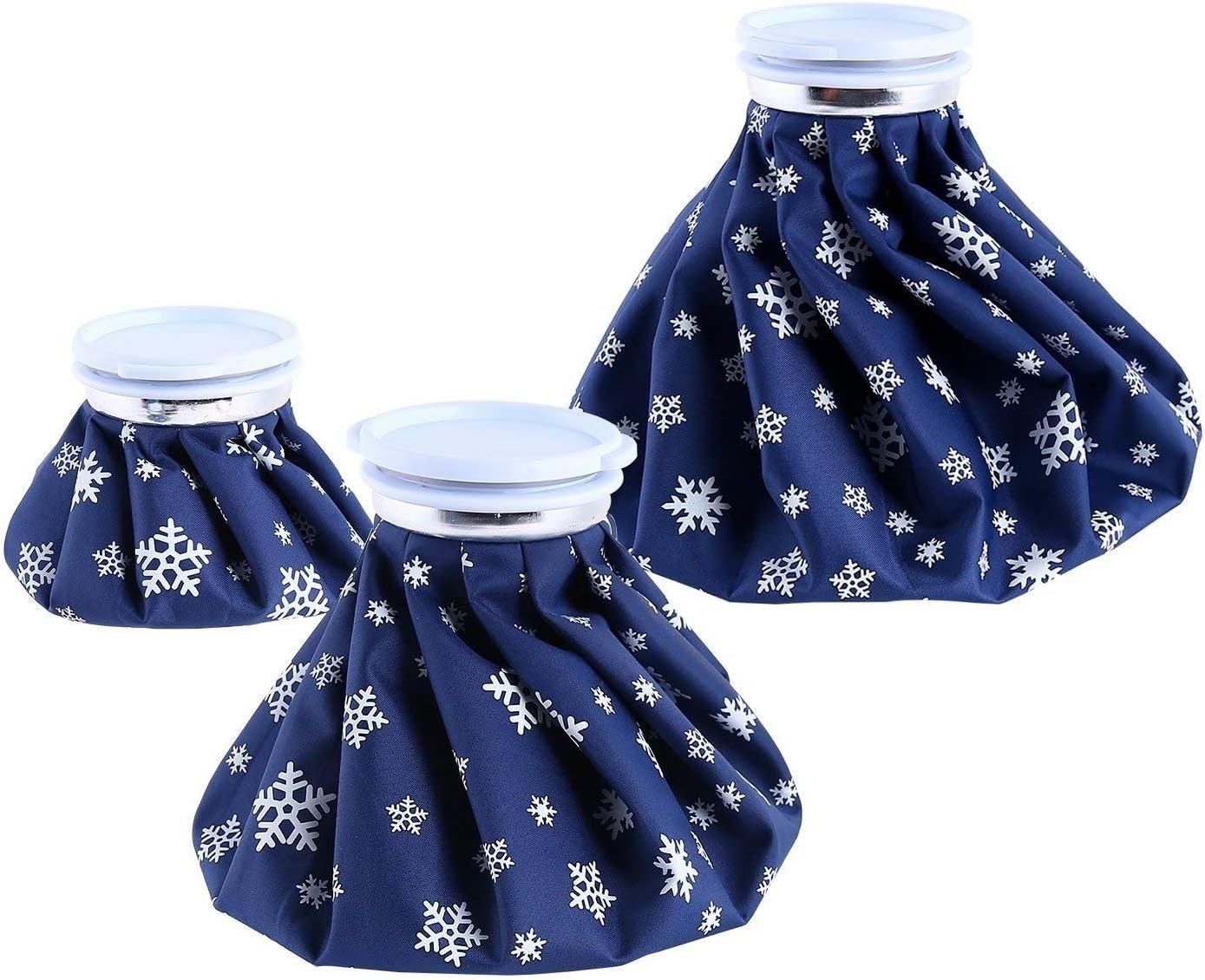 Ice Bags for Injuries Reusable: Ohuhu 3 Packs 6/9"/11", Dark Blue