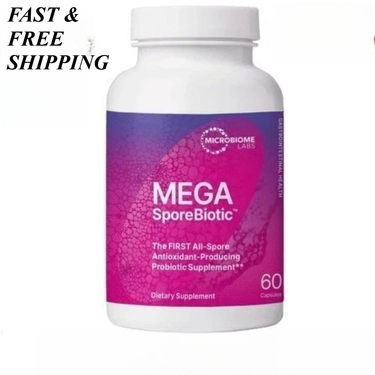 NEW！Mega Sporebiotic 60 Capsules Microbiome Labs, probiotic supplement – 3 PACK