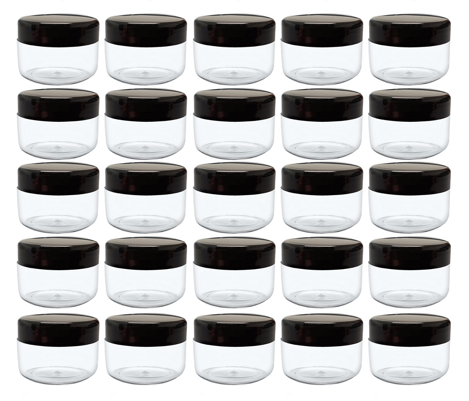 200pc 5 Gram Clear Jars with Black Lids Cosmetic Containers Make Up BPA Free