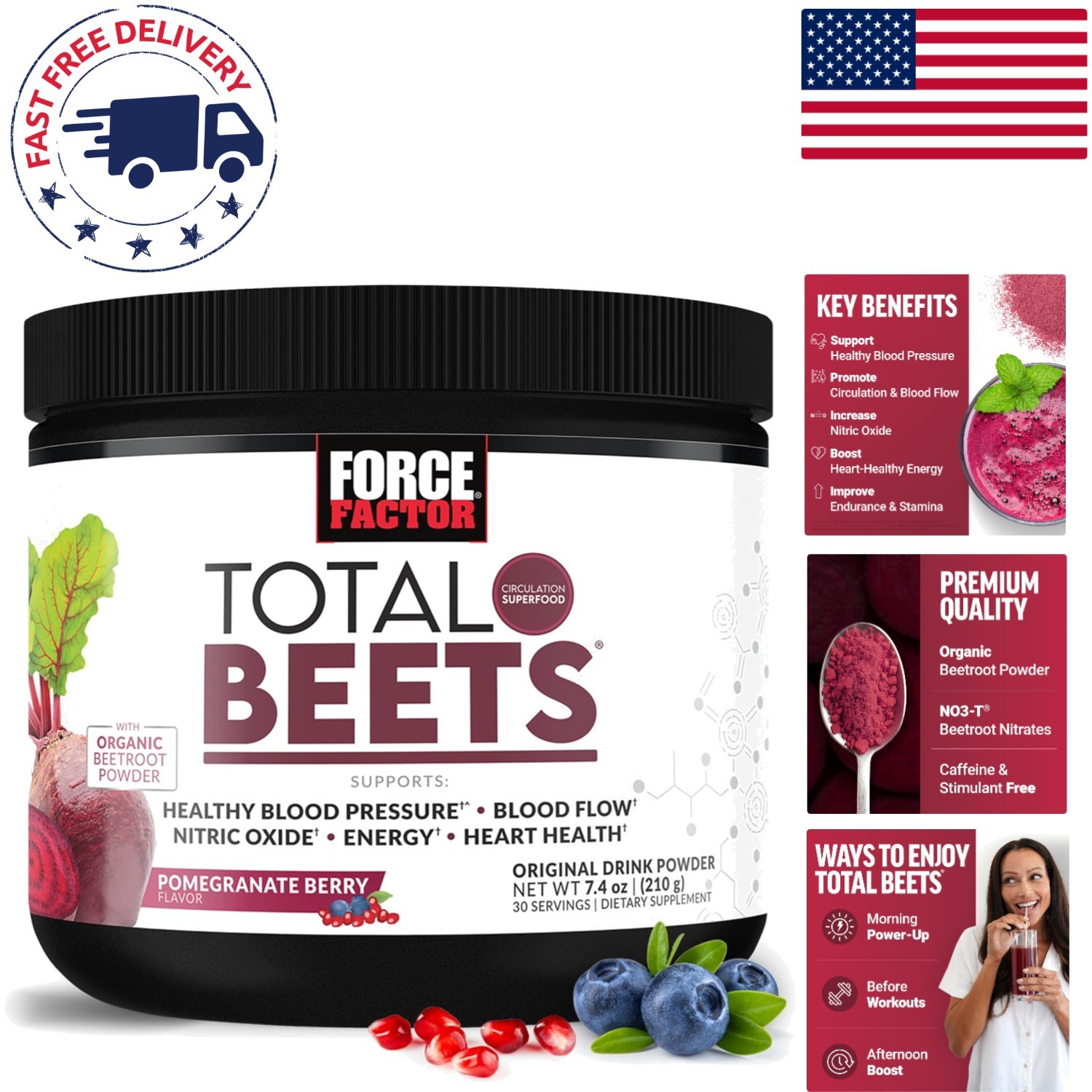 Natural Beetroot Powder Mix for Enhanced Nitric Oxide & Blood Flow – 30 Servings
