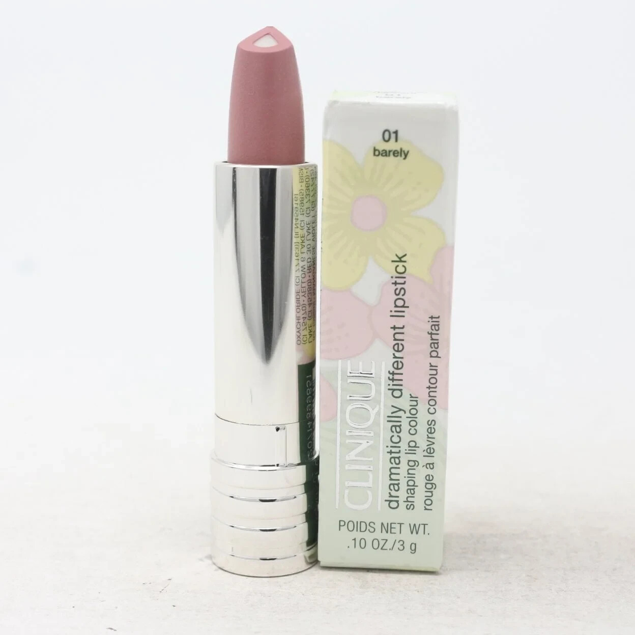 Clinique Dramatically Different Lipstick – 01 Barely – Full Size 0.1 oz/3 g NIB