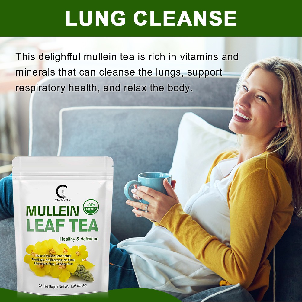 Mullein Leaf Extract Natural Herbal Lung Cleanse Tea for Lung Health 60D