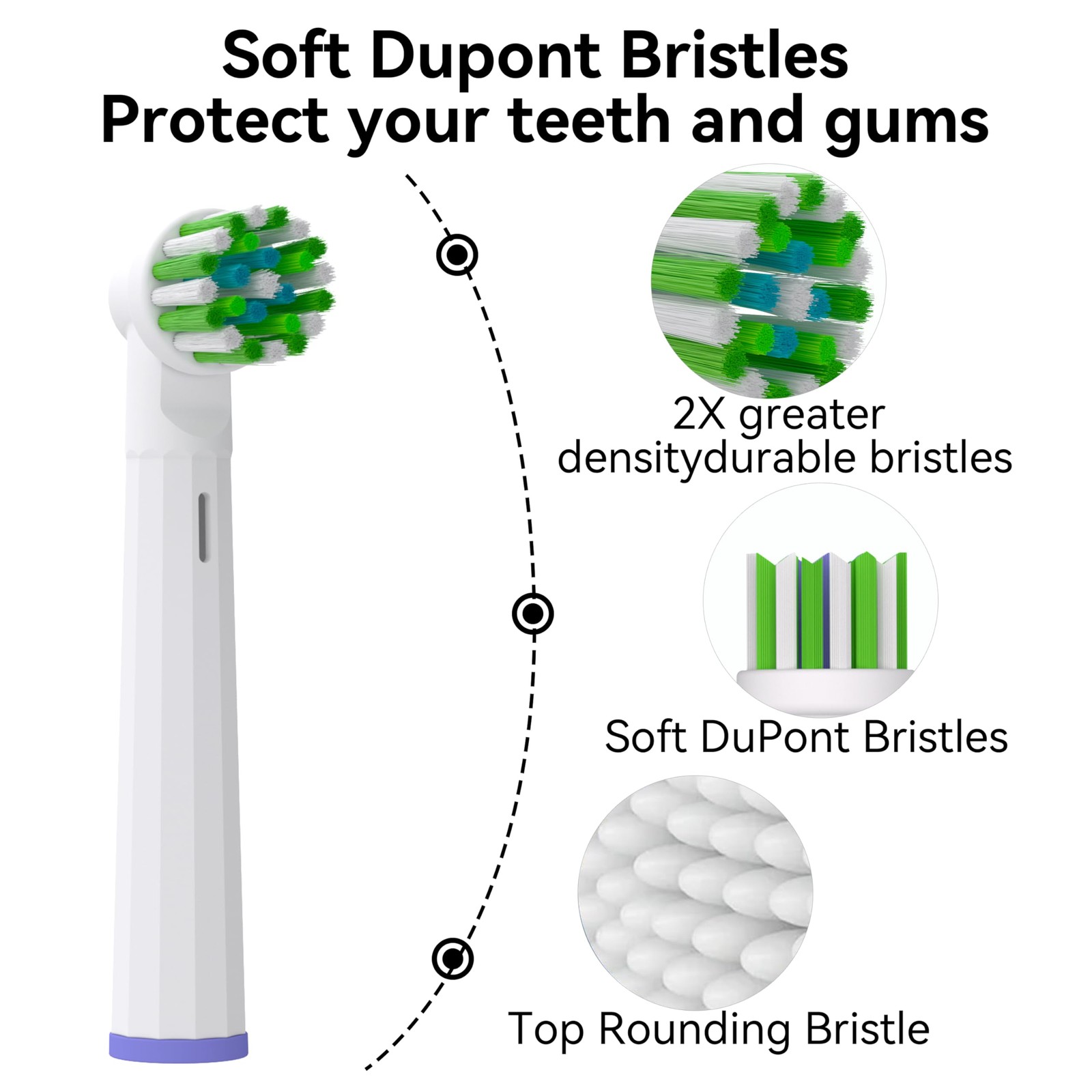 Replacement Toothbrush Heads Compatible with 20 Count (Pack of 1), White
