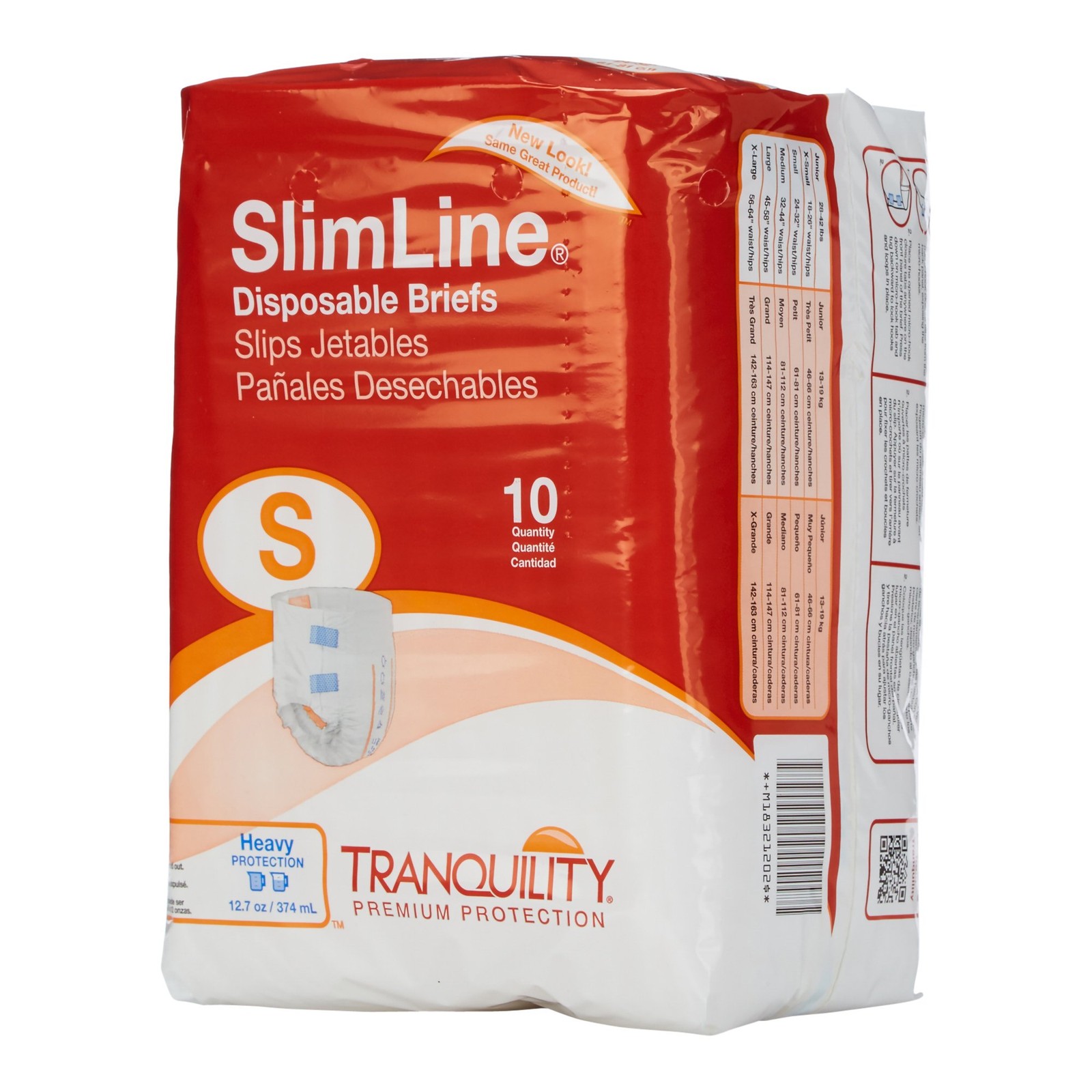 Tranquility Slimline Incontinence Brief S Full Fit 2120 Heavy 100 Ct