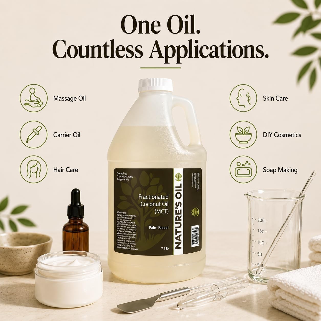 Fractionated Coconut Oil MCT Oil Oil Gallon for Massage, Diluting Essential O…