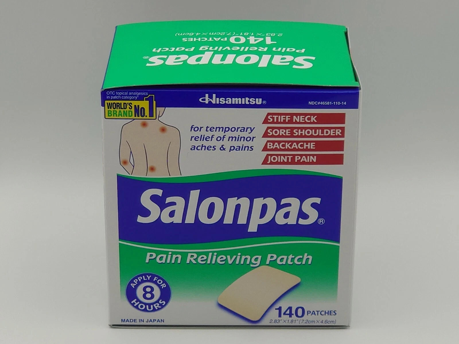 Salonpas 140 Pain Relieving Patches External Arthritis Back Relief Exp 08/2028