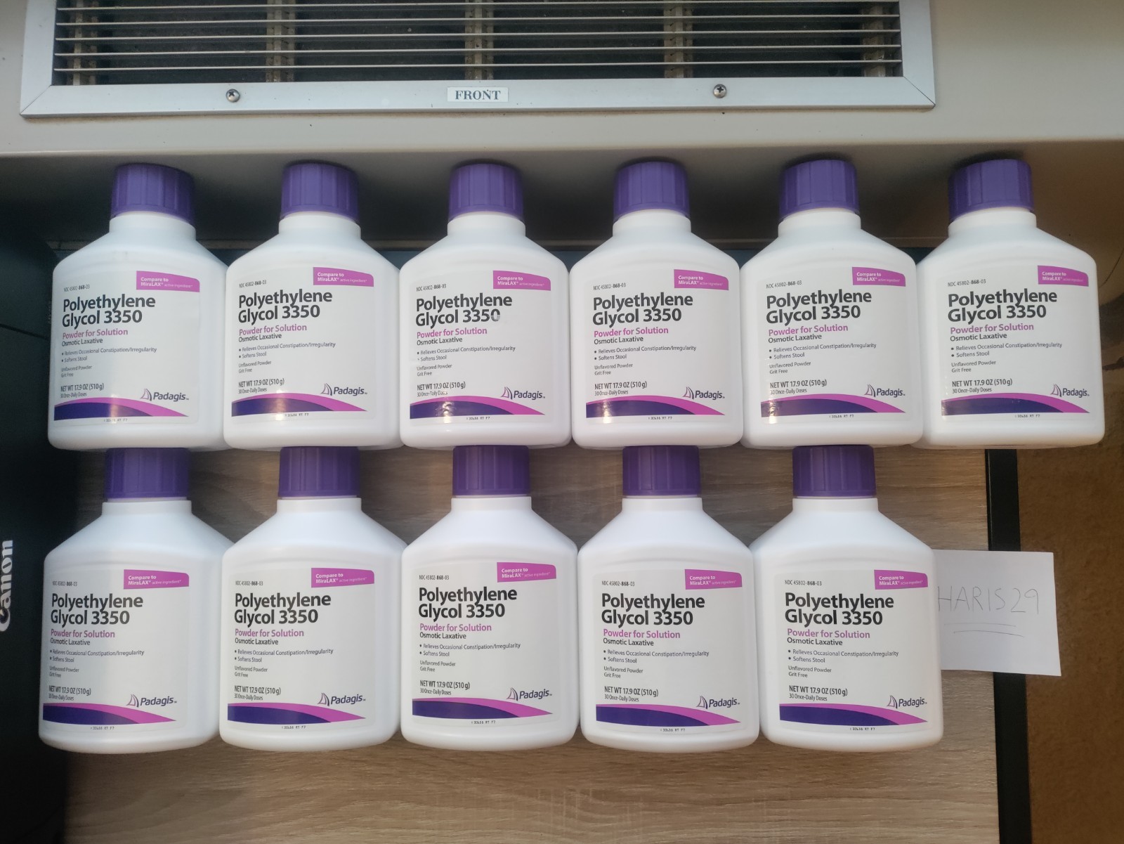 (11 PK) Padagis Polyethylene Glycol 3350 Osmotic Laxative 17.9 oz Exp 2026