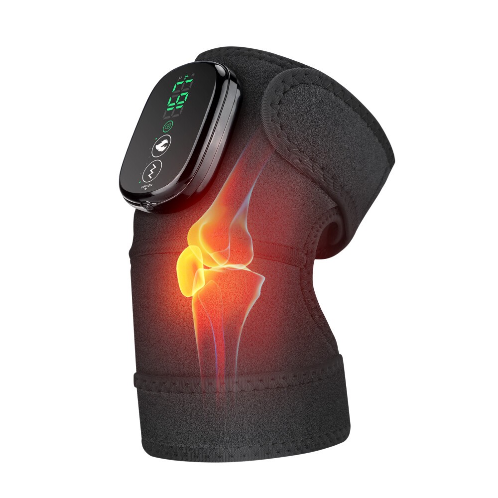 1/2Pcs Compression Knee Massager Heat Vibration Shoulder Elbow Brace Pain Relief