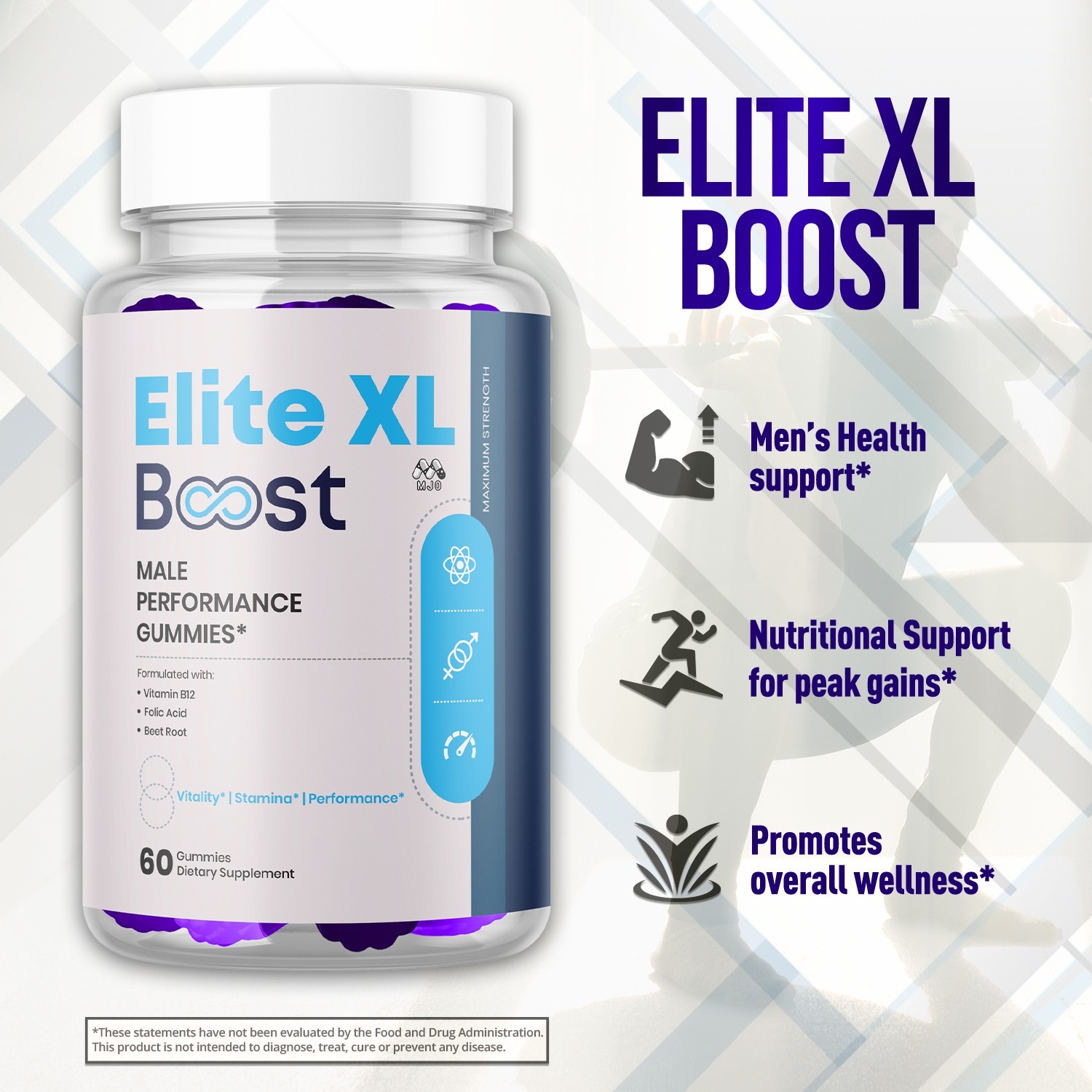 (2 Pack) Elite XL Boost Male Gummys Advanced Elite XLBoost Formula 120 Gummies