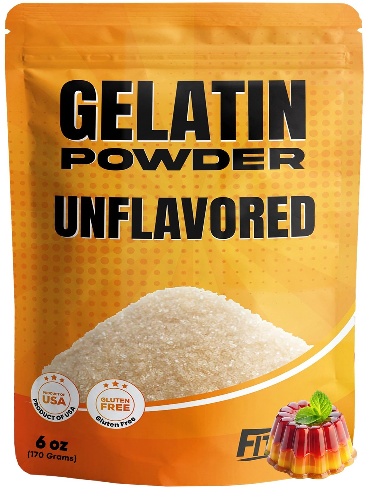 Gelatin Powder Unflavored 6 oz – Bulk Bag – Gelatina Sin Sabor en Polvo – USA