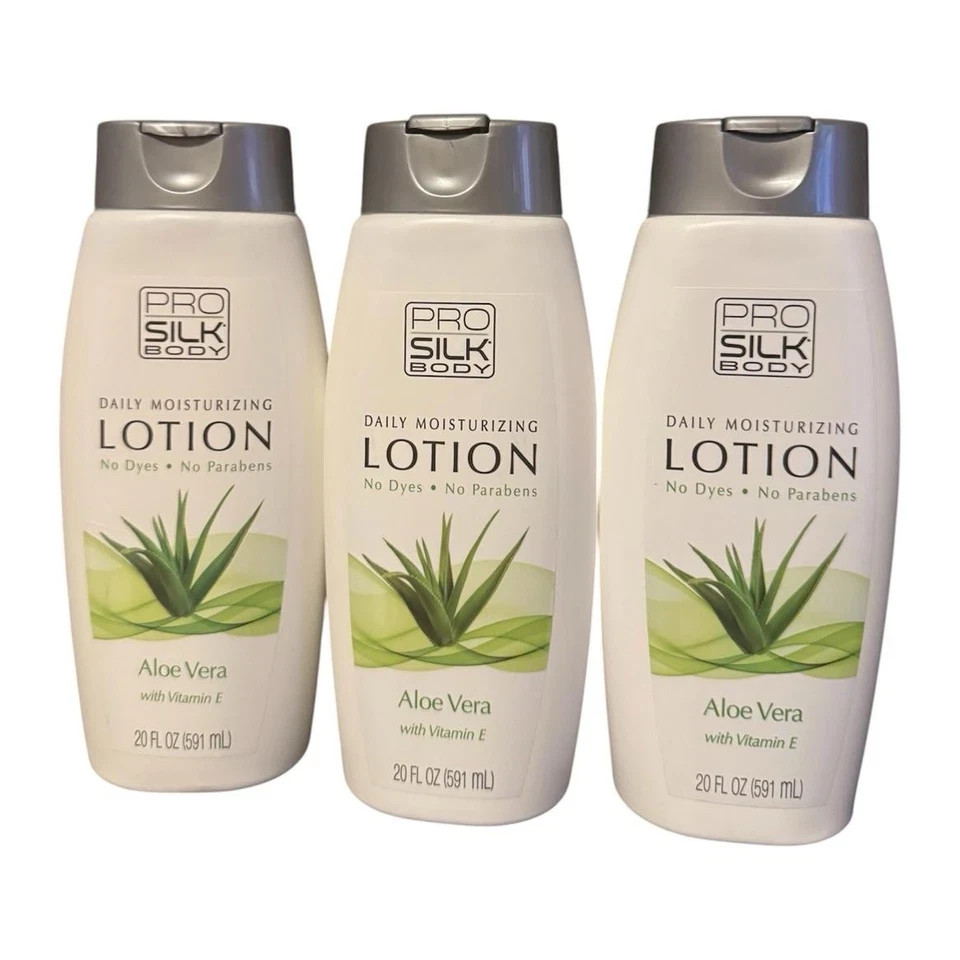 Pro Silk Body Daily Moisturizing Lotion Aloe Vera Vitamin E 20 fl oz (3 Pack)