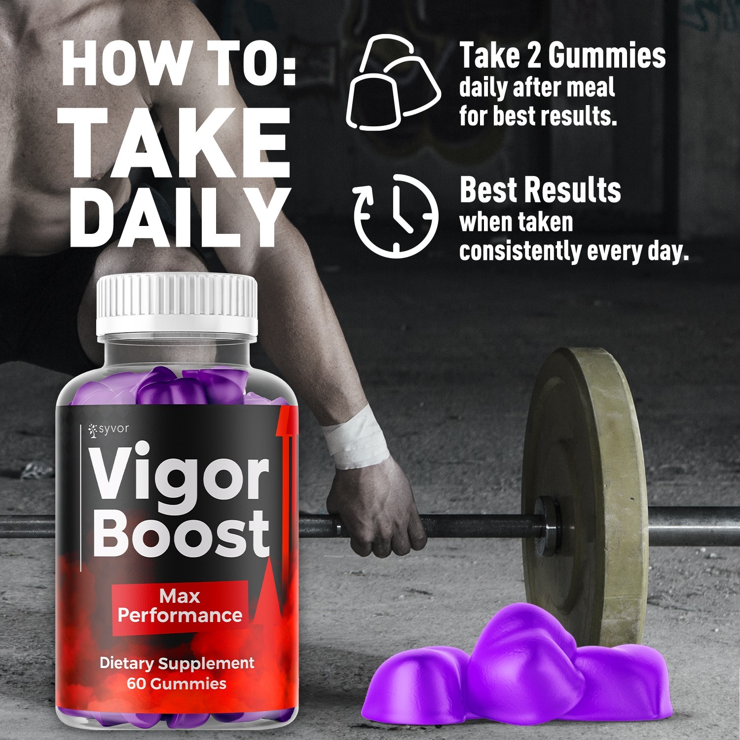 (3 Pack) Vigor Boost Gummys Advanced Male Support Formula VigorBoost 180 Gummies
