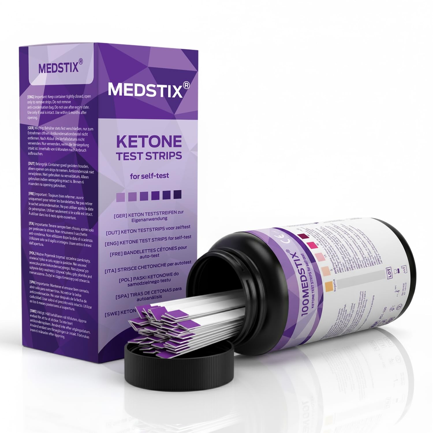100 Ketone Test Strips for Self-Testing | Results in 45 Seconds | Easy Urine …