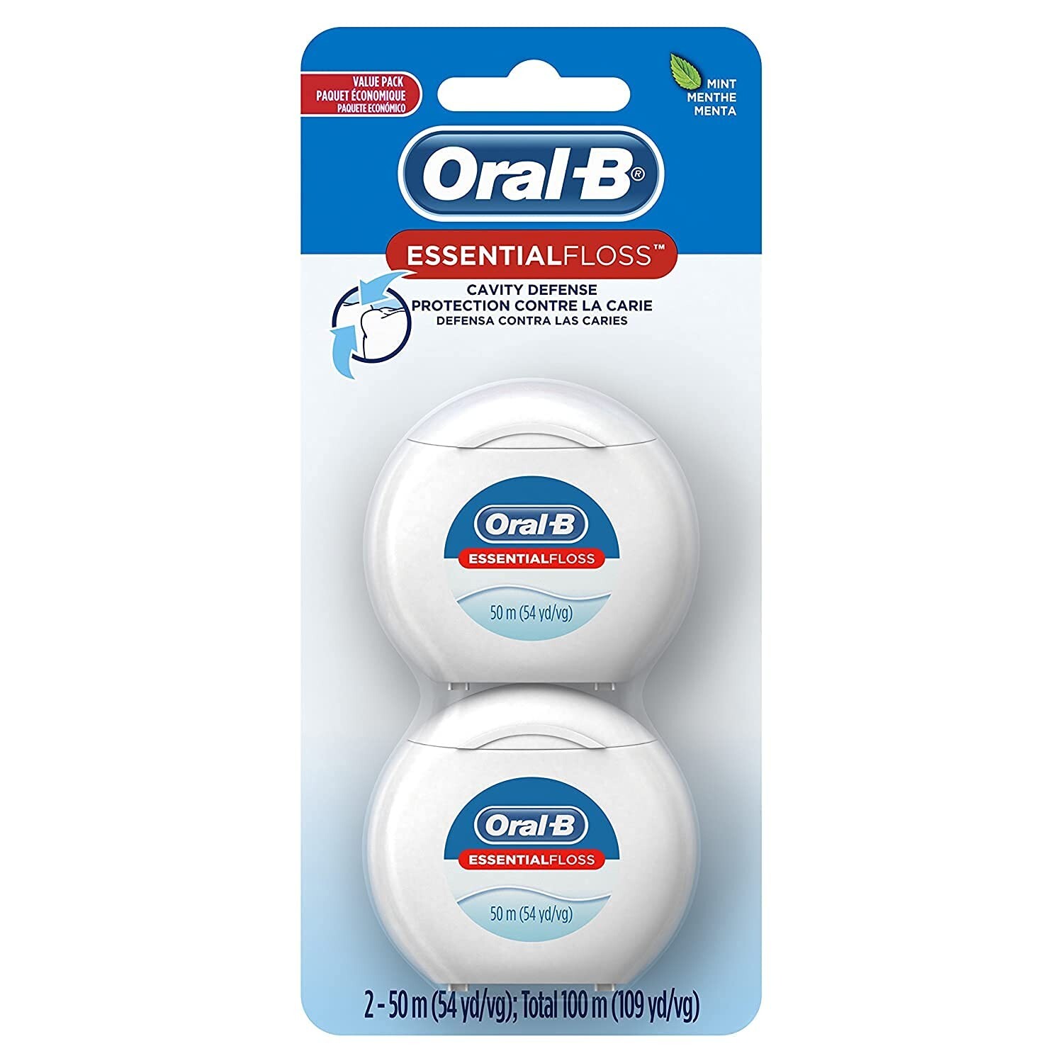 Cavity Defense Dental Floss, 50 M, count 2 (Pack of 1)