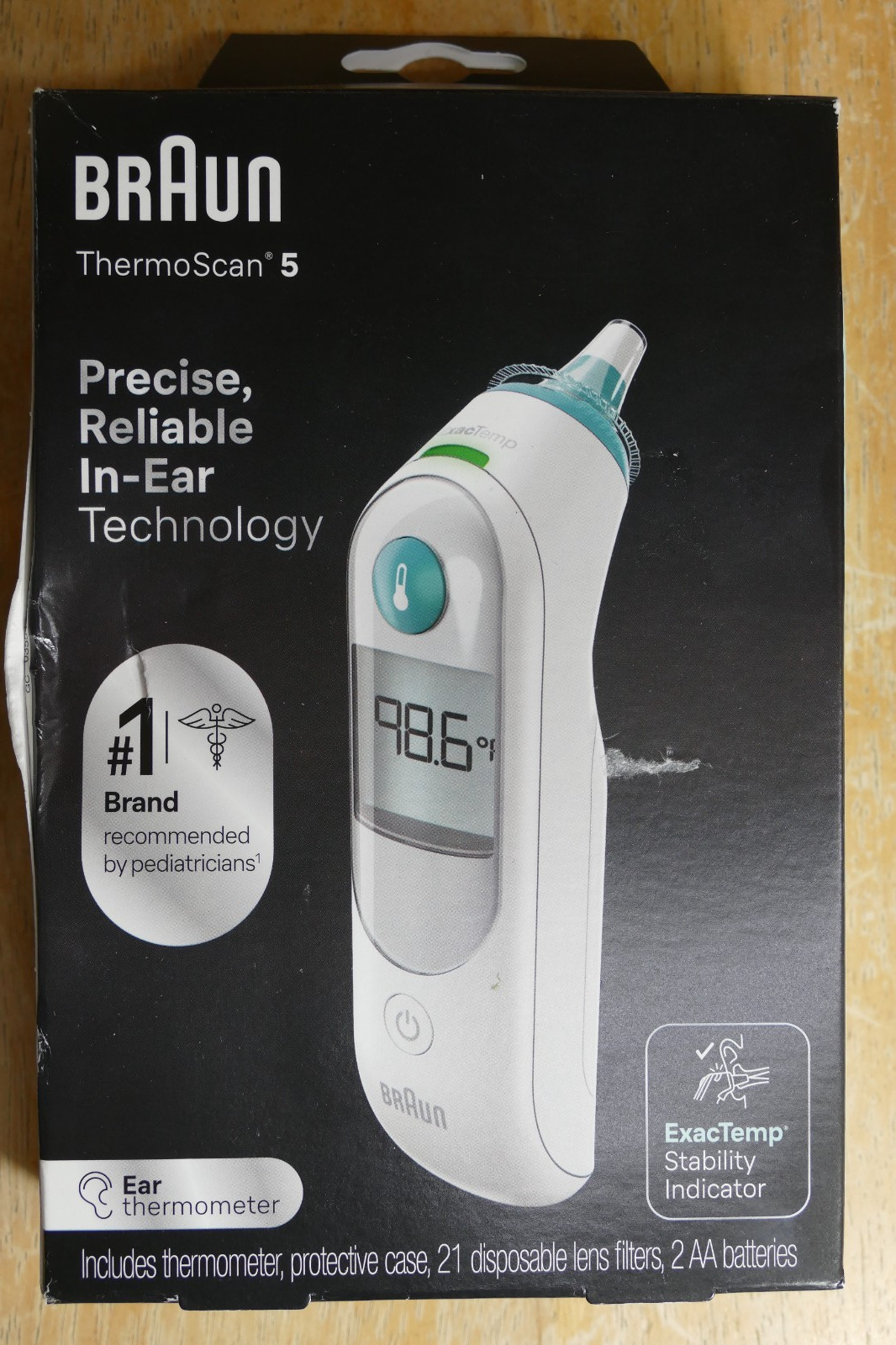 SEALED Braun ThermoScan 5 Ear Thermometer- 21 Lens Filters Included, All Ages