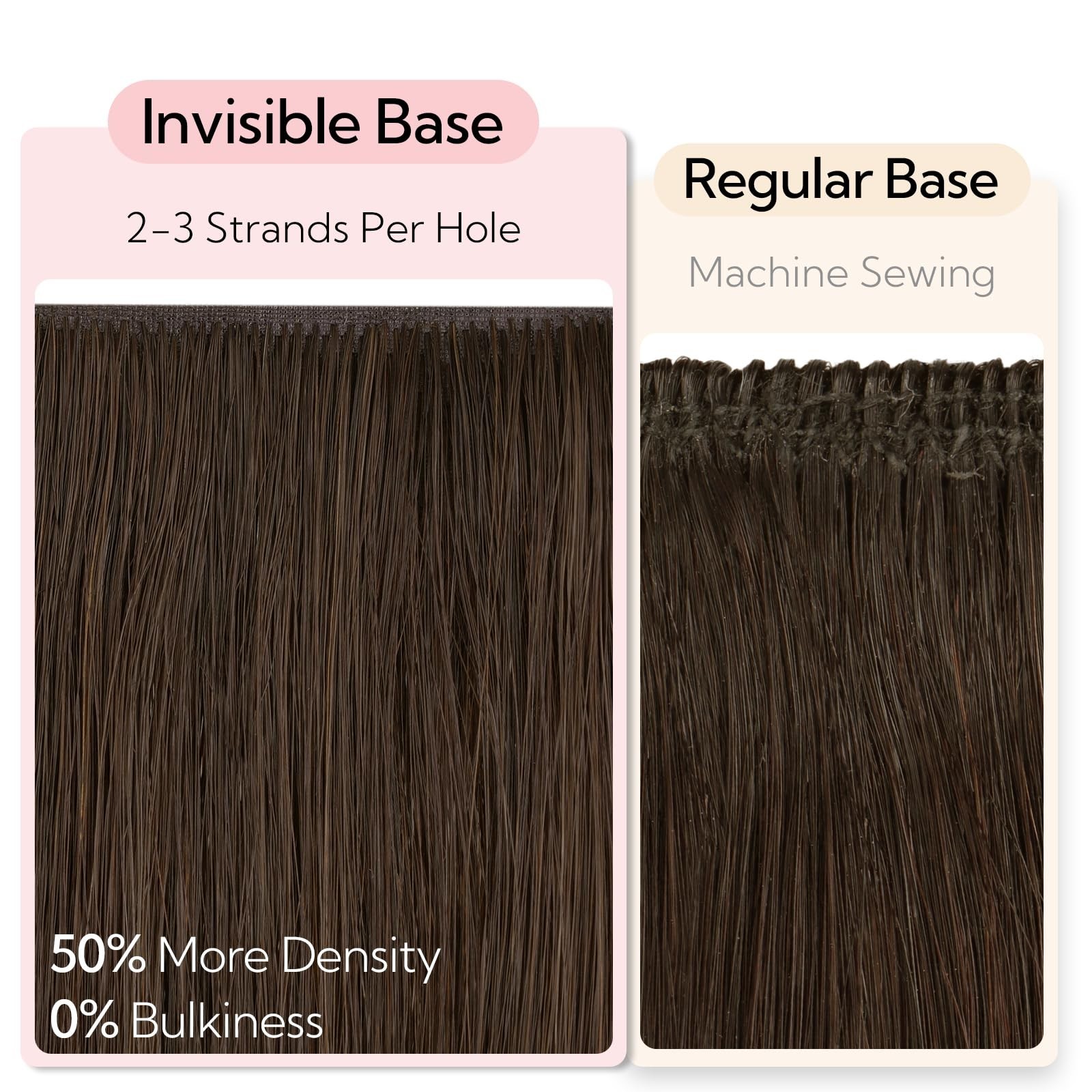 HOTBANANA Invisi Edge Clip in Hair Extensions 12inch 75g 7Pcs Human Hair