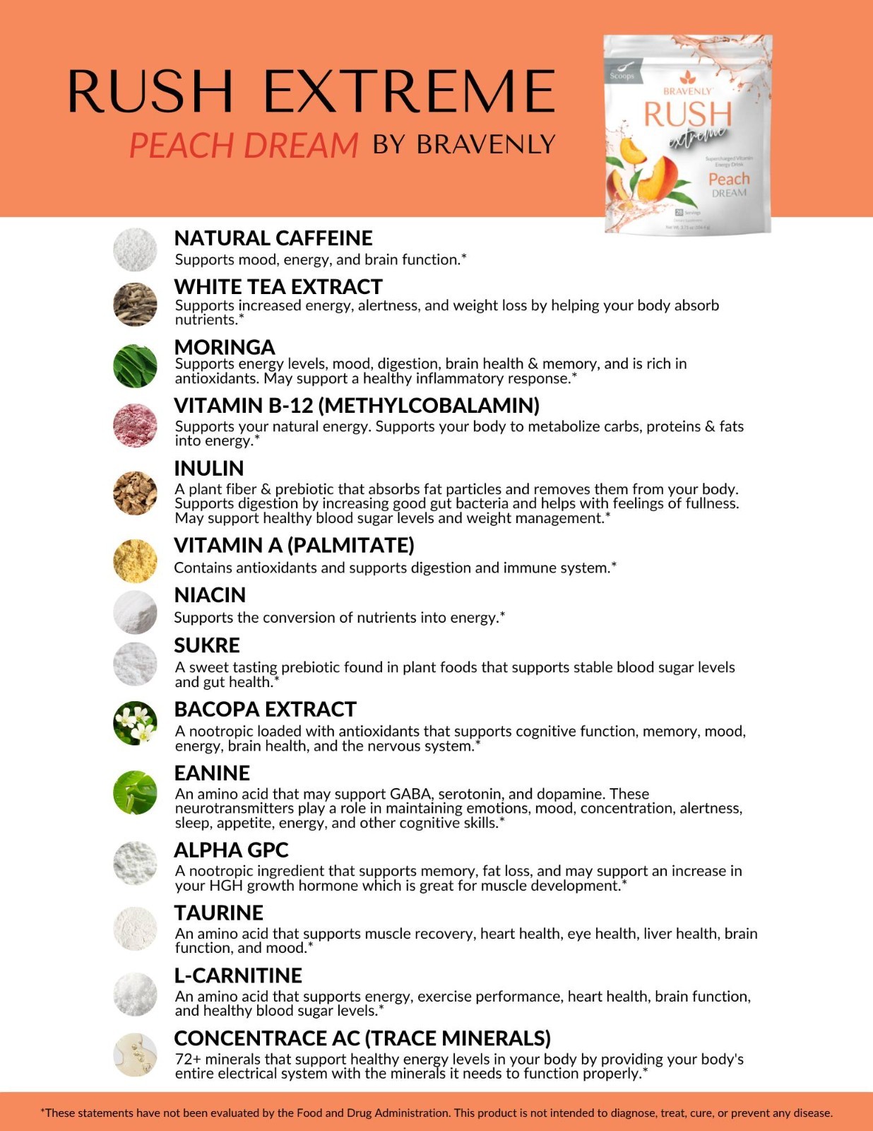 Bravenly Peach Dream Bundle (Peach Rush, Vanilla Fit Fuel, Frother & Gift Box