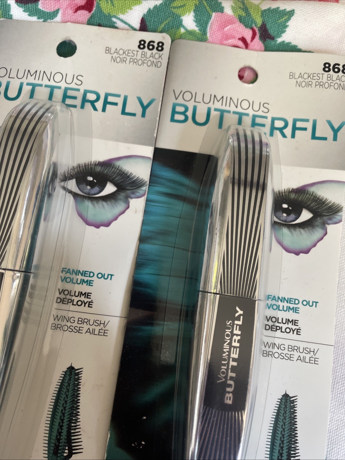 2~LOREAL Butterfly Mascara 868 BLACKEST BLACK Washable Fanned Out Volume Retired