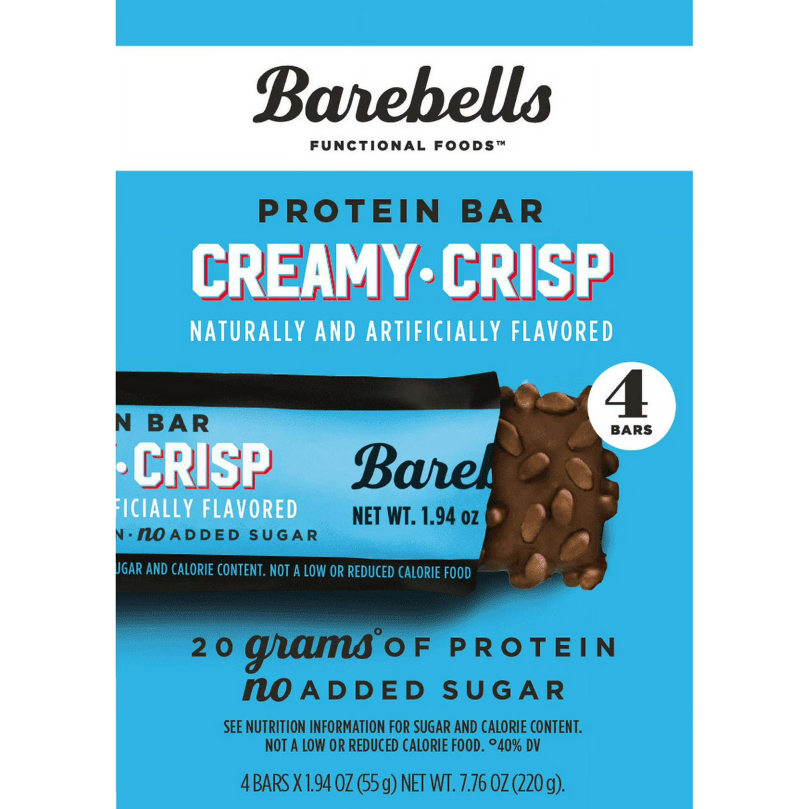 Barebells Protein Bars, Creamy Crisp, 20g High Protein, 1.9oz, 4 Count