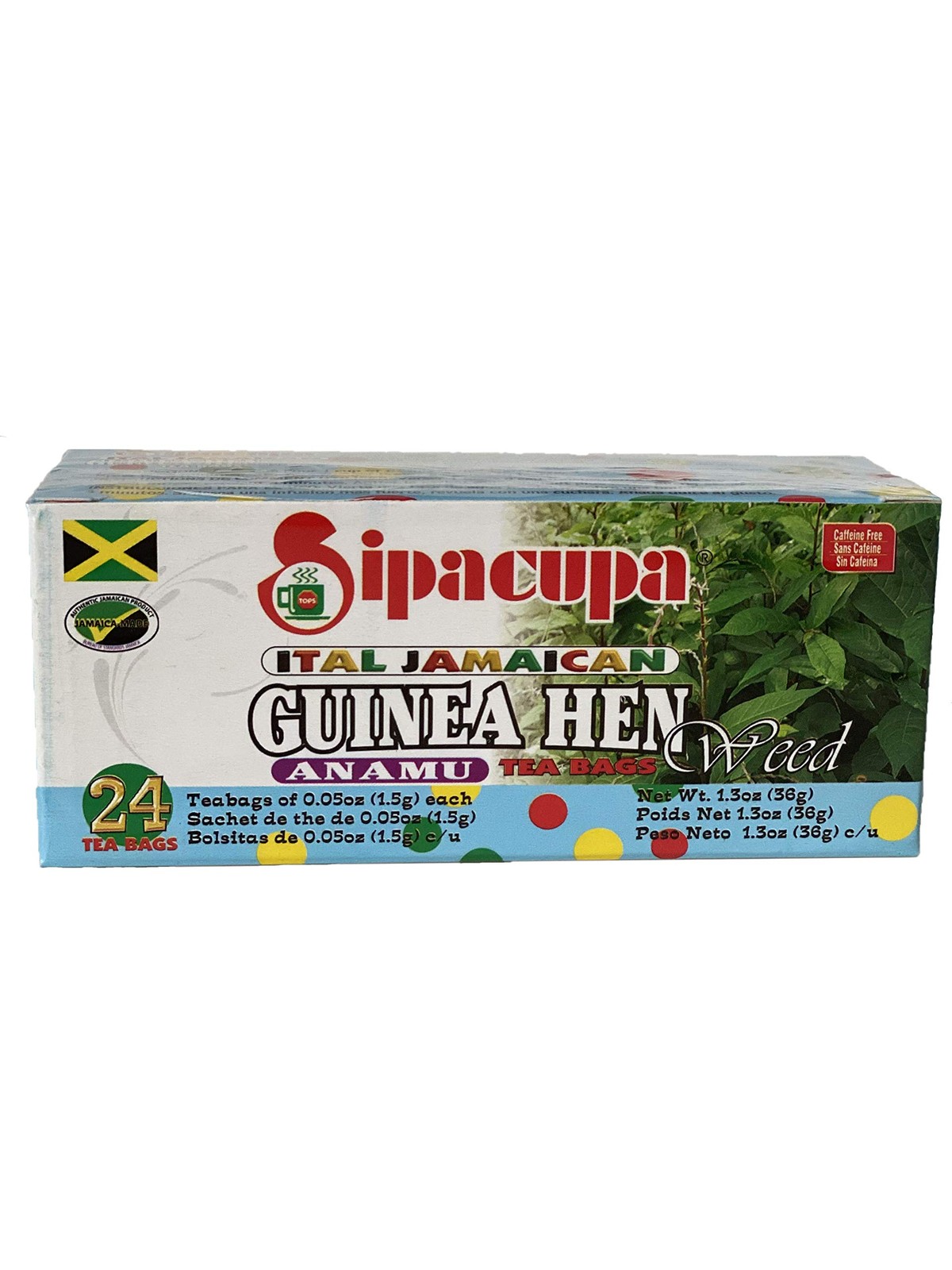 Anamu Tea (Jamaican Guinea Hen Weed 100%) Roots and 24 Count (Pack of 1)