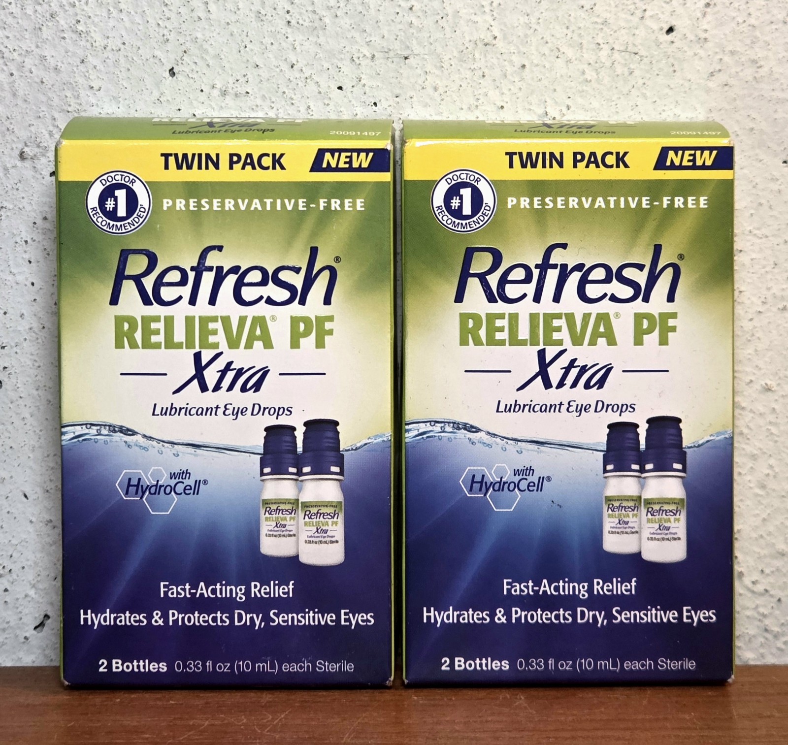 Lot of 2 – REFRESH Relieva PF XTRA Lubricating Eye Drop Twin Pack – EXP 01/2028+