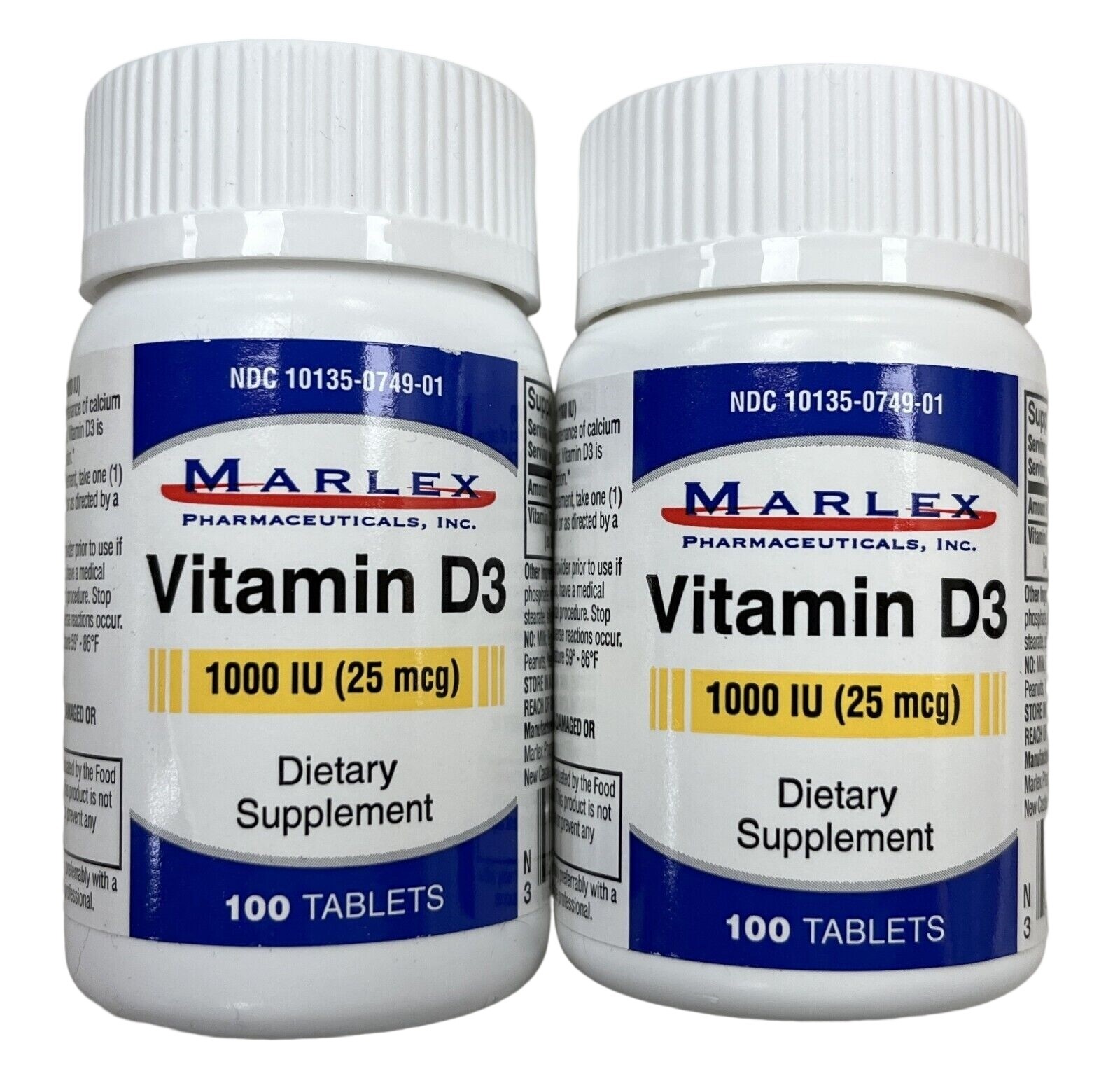 Marlex Vitamin D3 1000 IU (25mcg) 100 tablets ( 2 pack ) ^
