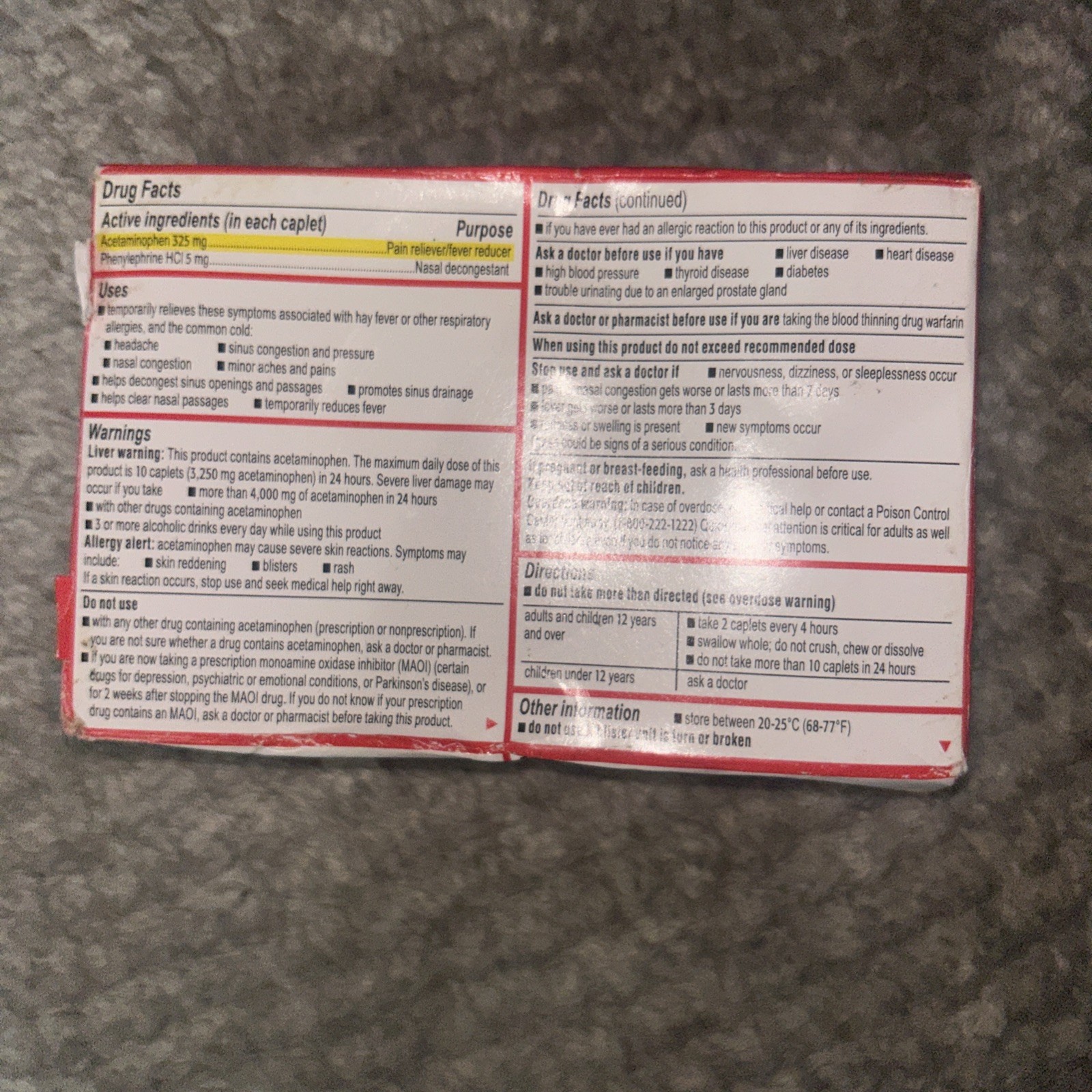 Tylenol Sinus + Headache Daytime Non-Drowsy For Adults 24 Caplets Exp 06/26
