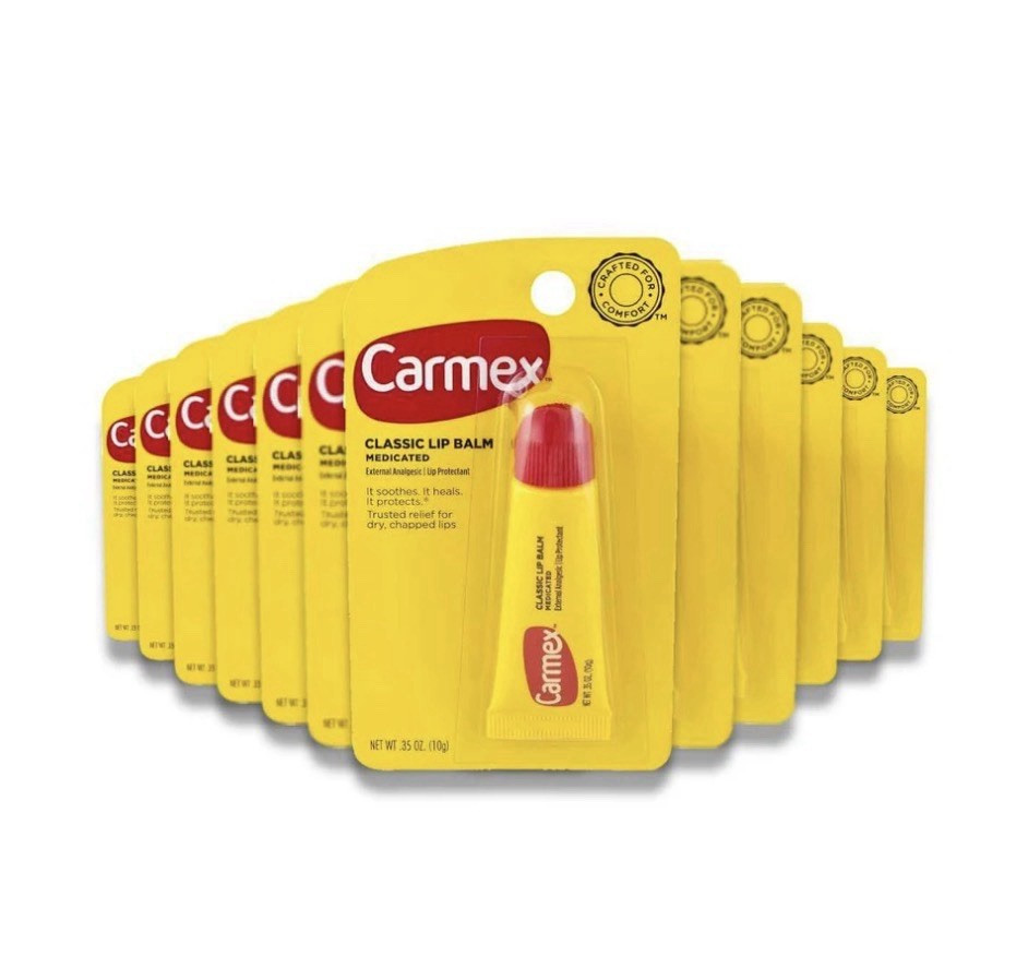 Carmex Classic Medicated Lip Balm Tube Clear for Dry Lips & Cold Sores 0.35oz